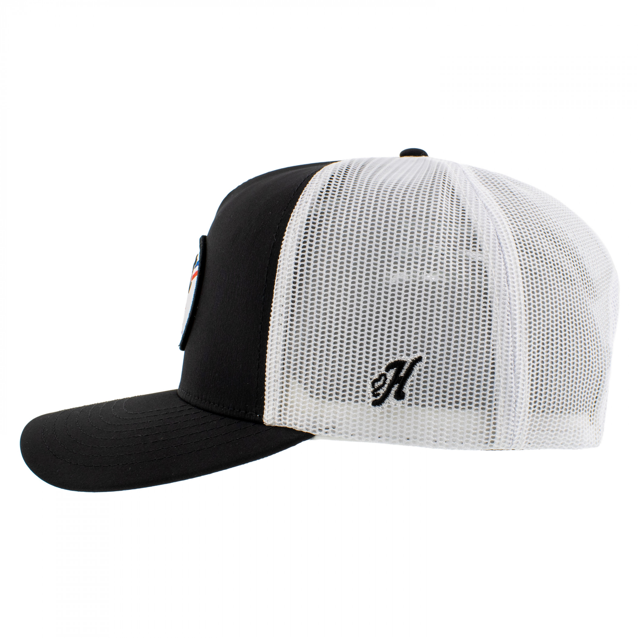 Pabst Blue Ribbon Black and White Trucker Hat with Logo Patch