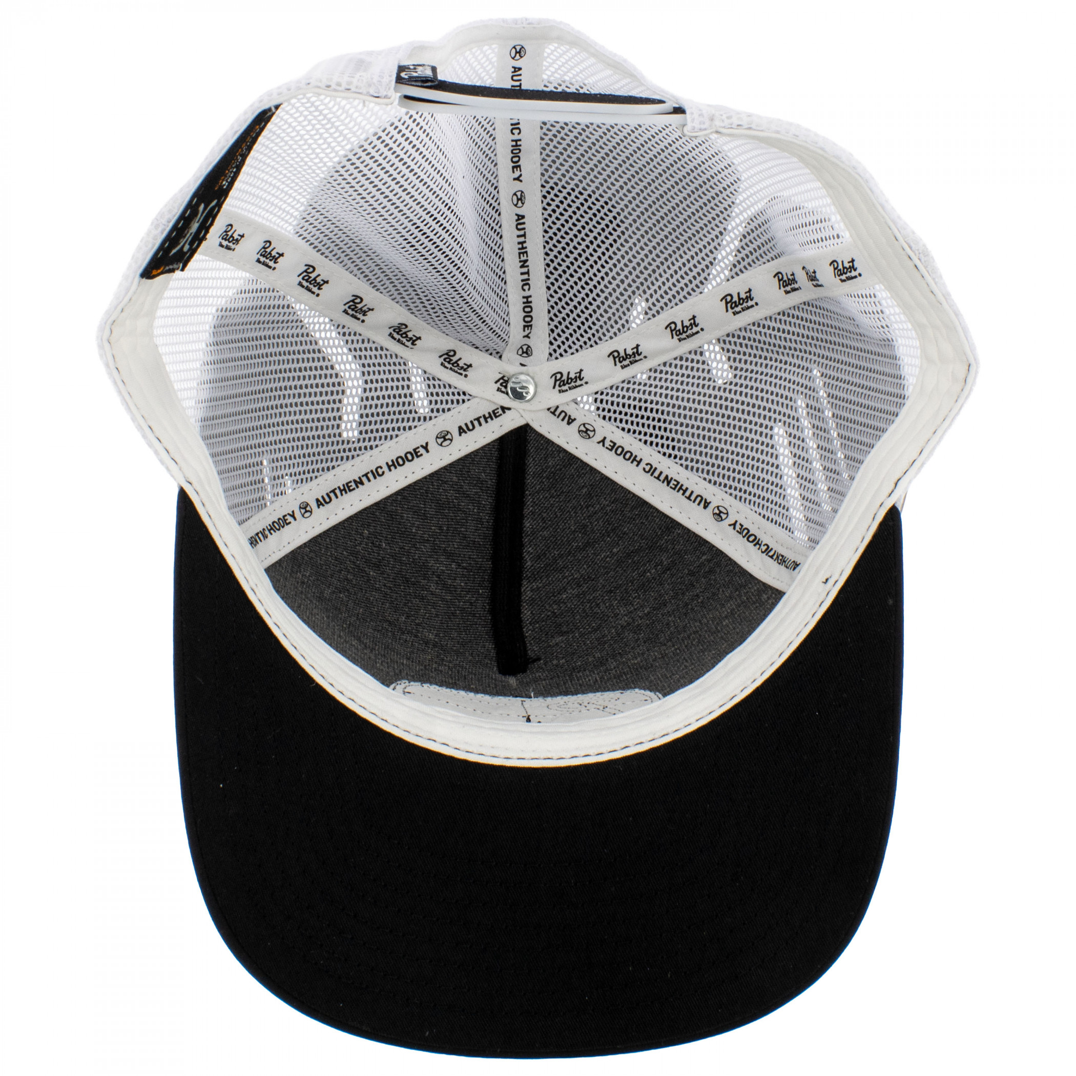 Pabst Blue Ribbon Black and White Trucker Hat with Logo Patch