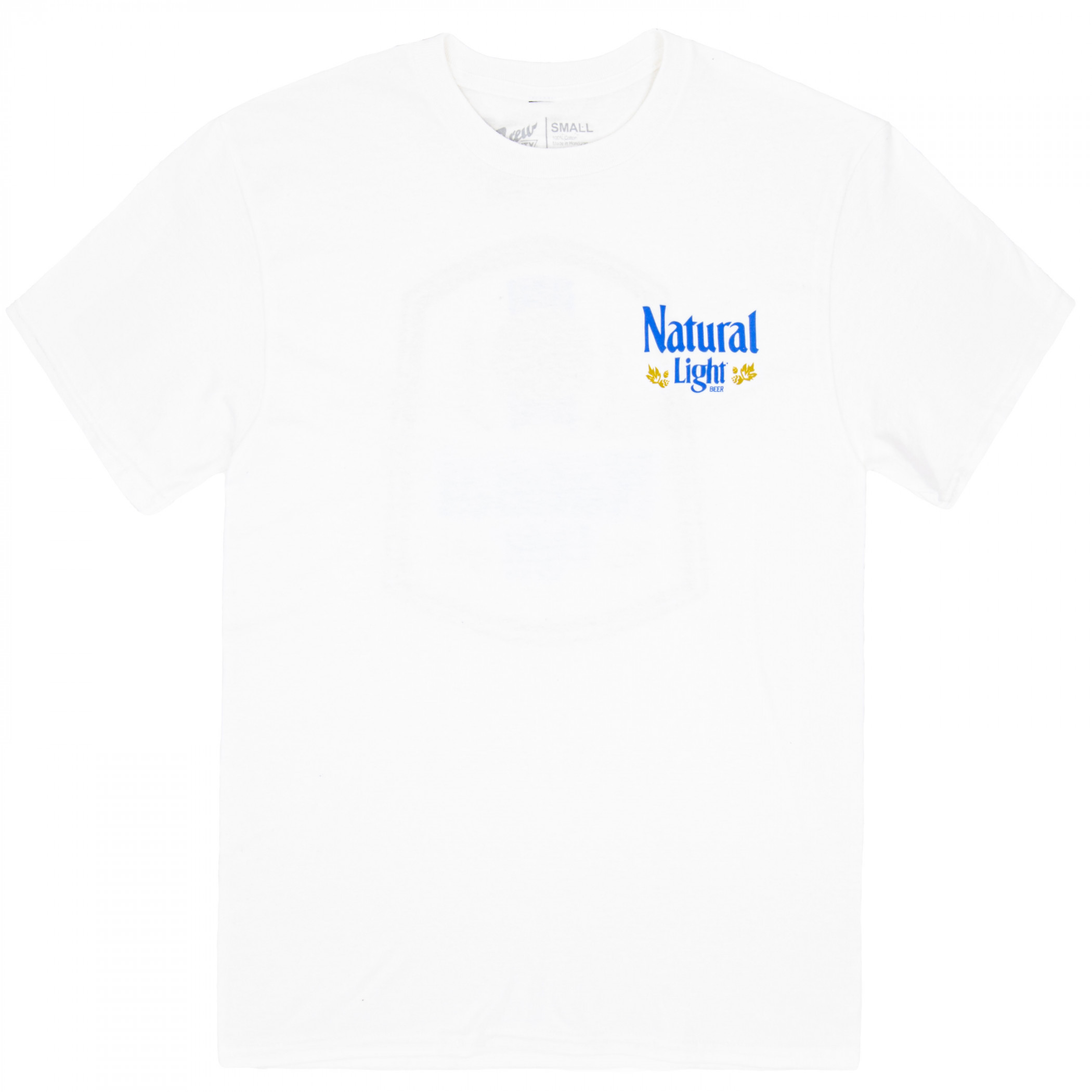 Natural Light Label White Front and Back Print T-Shirt