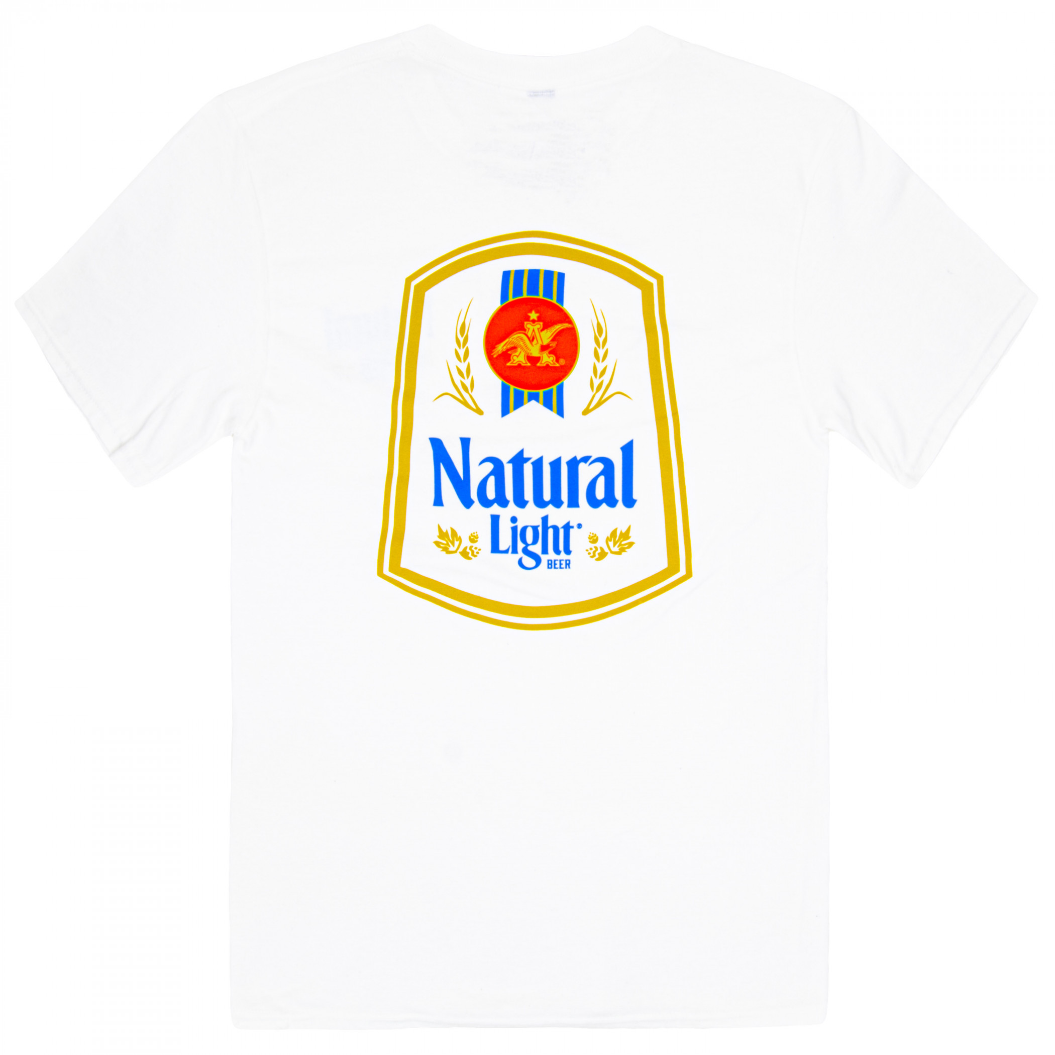 Natural Light Label White Front and Back Print T-Shirt