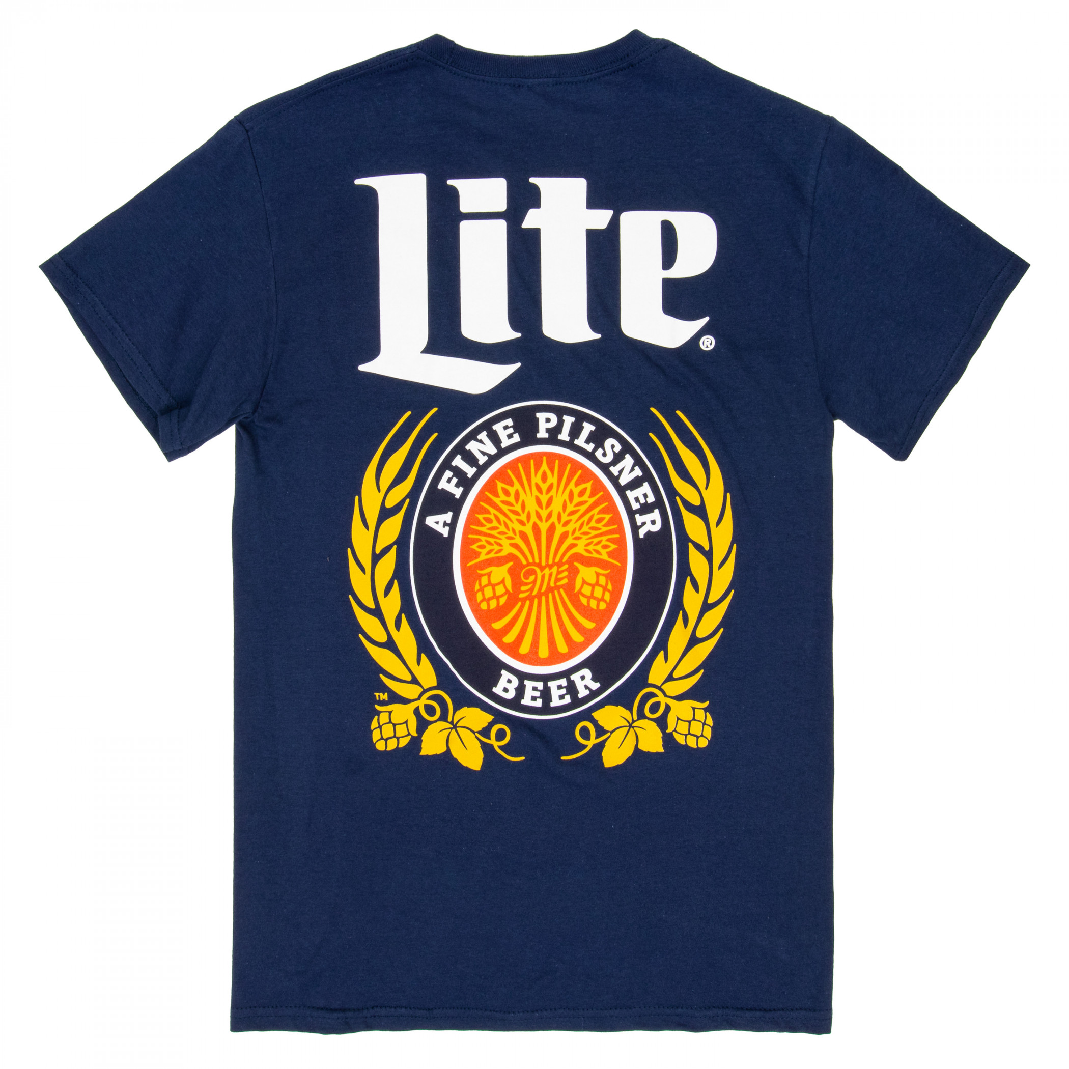 Miller Lite Can Icon Front and Back Print T-Shirt