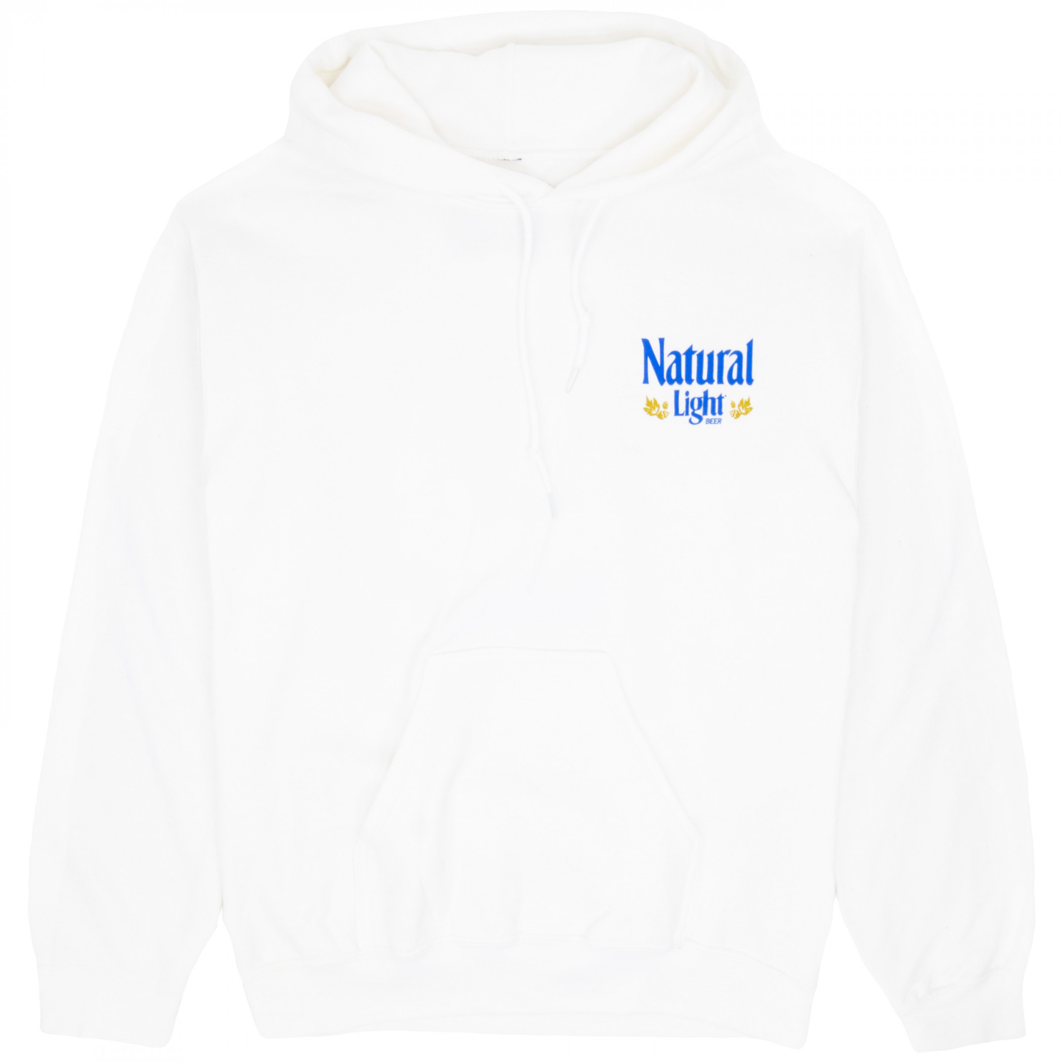 Natural Light Label White Front and Back Print Hoodie