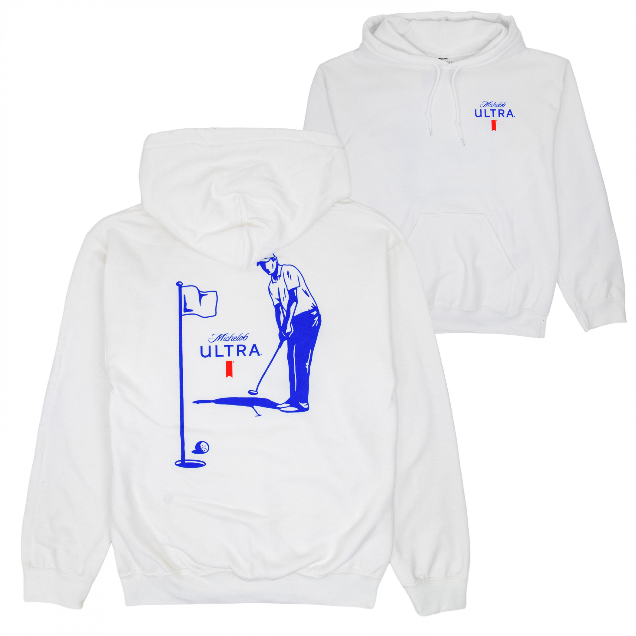 Michelob Ultra Golf Putting White Front and Back Print Hoodie
