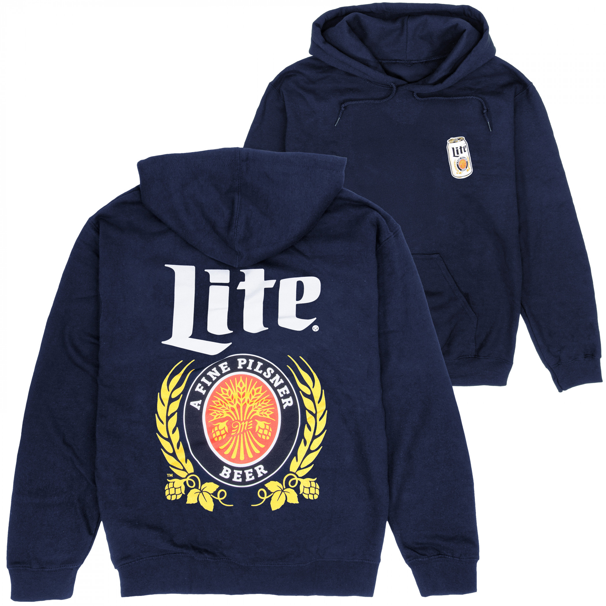 Miller Lite Can Icon Front and Back Print Hoodie
