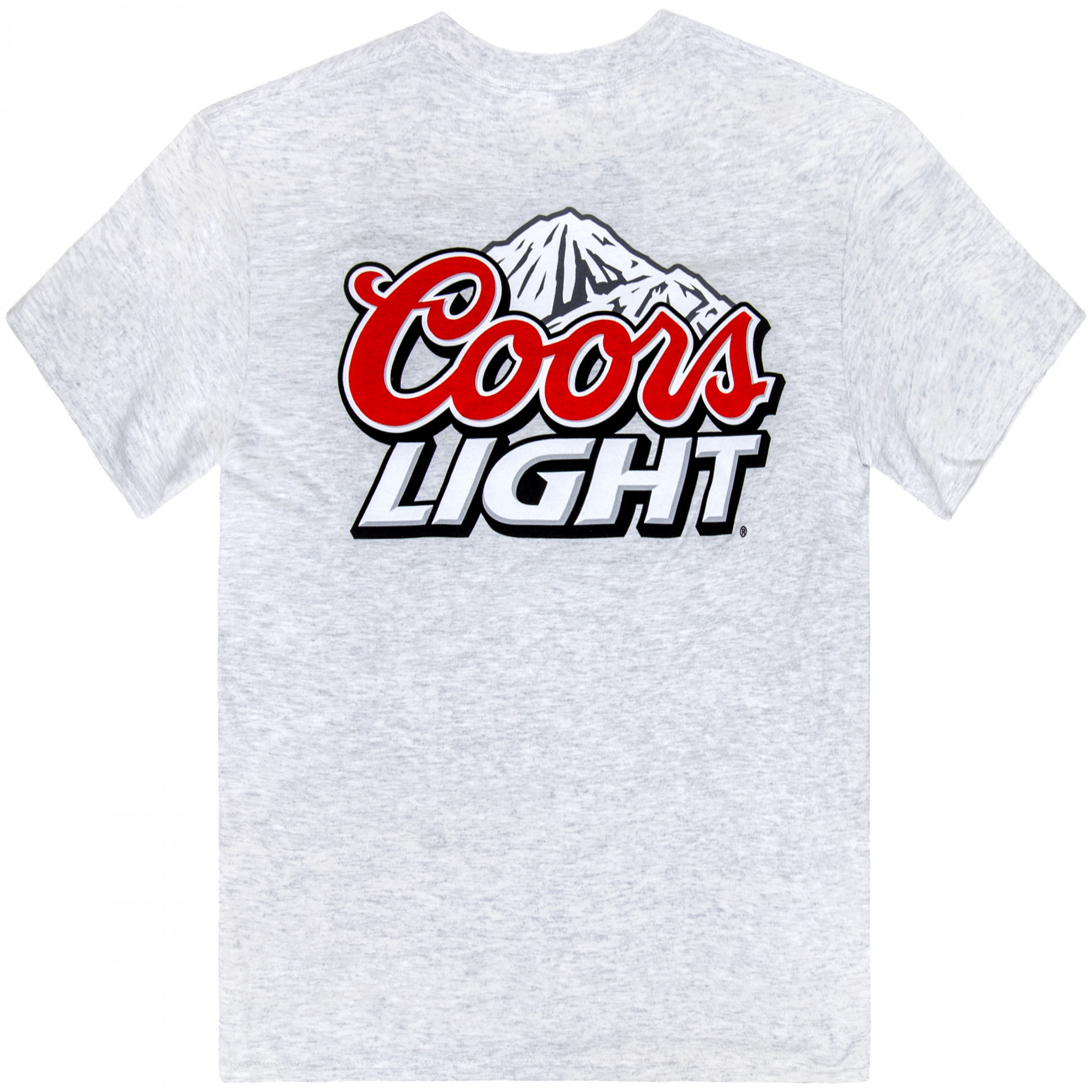 Coors Light Mountain Logo Grey Front and Back Print T-Shirt