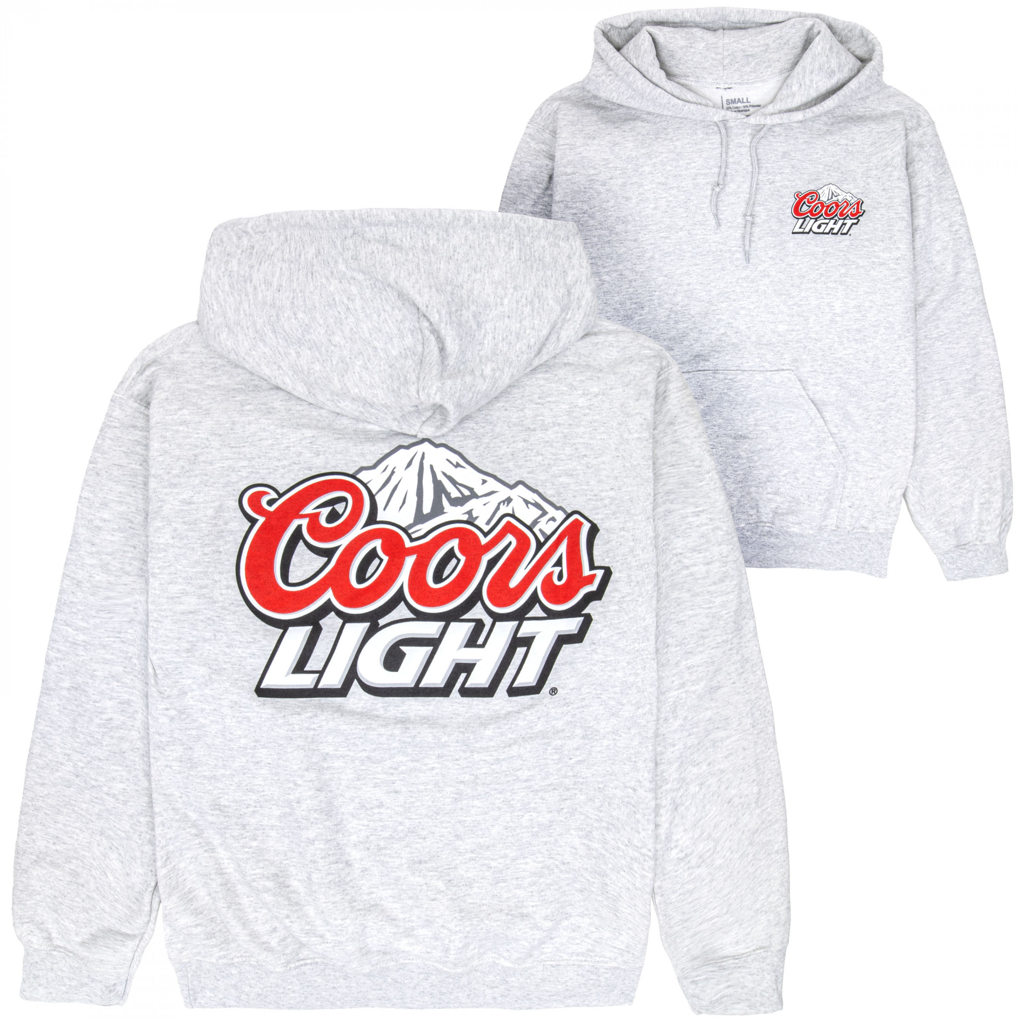 Coors Light Mountain Logo Grey Front and Back Print Hoodie
