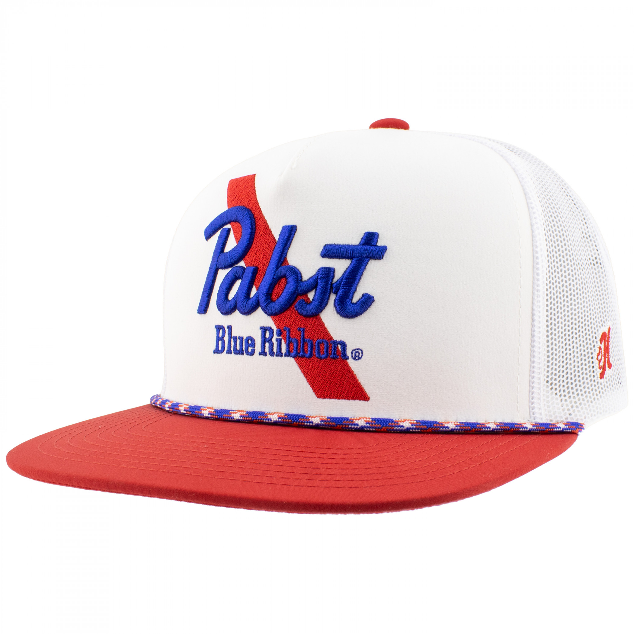 Pabst Blue Ribbon Embroidered Red & White Hat