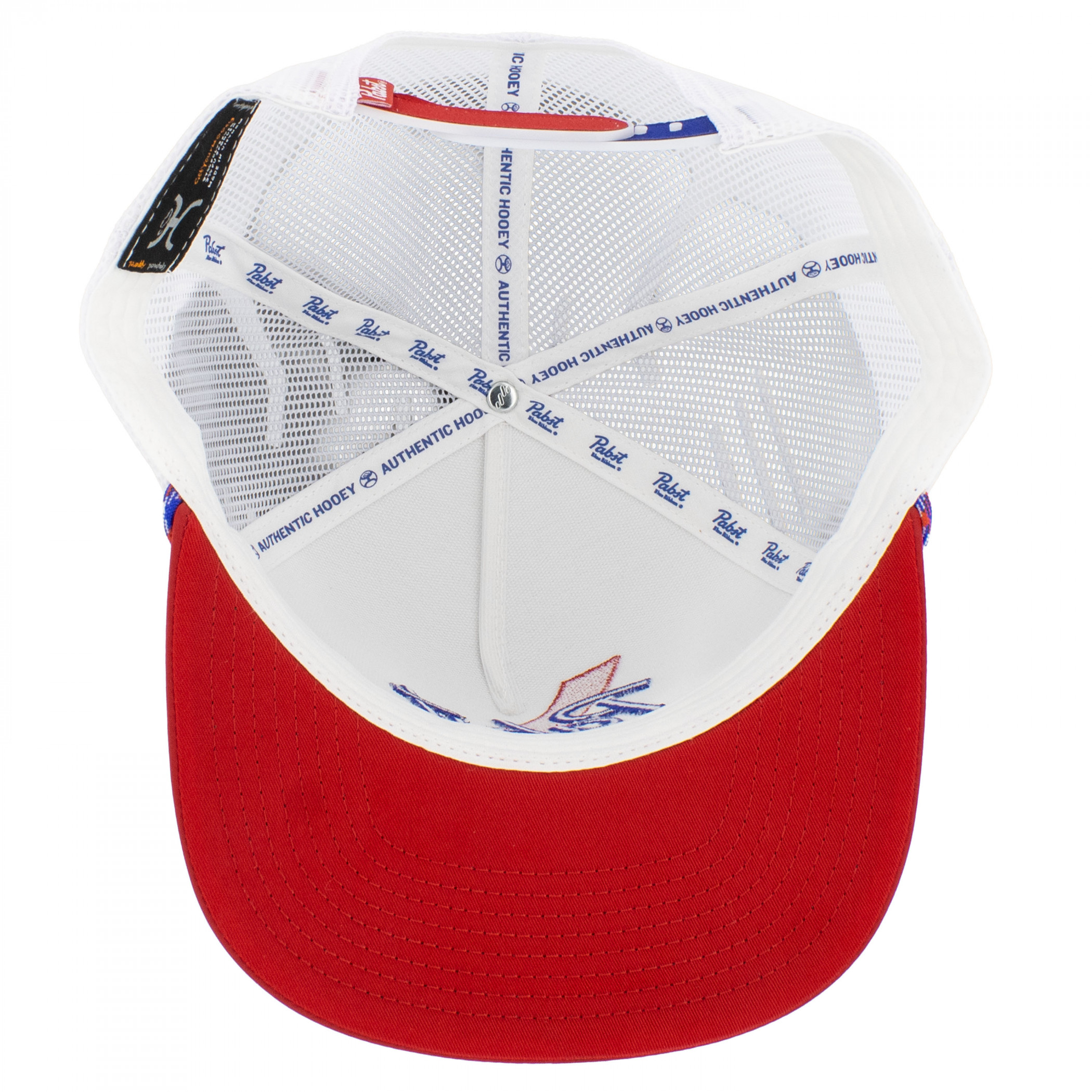 Pabst Blue Ribbon Embroidered Red & White Hat