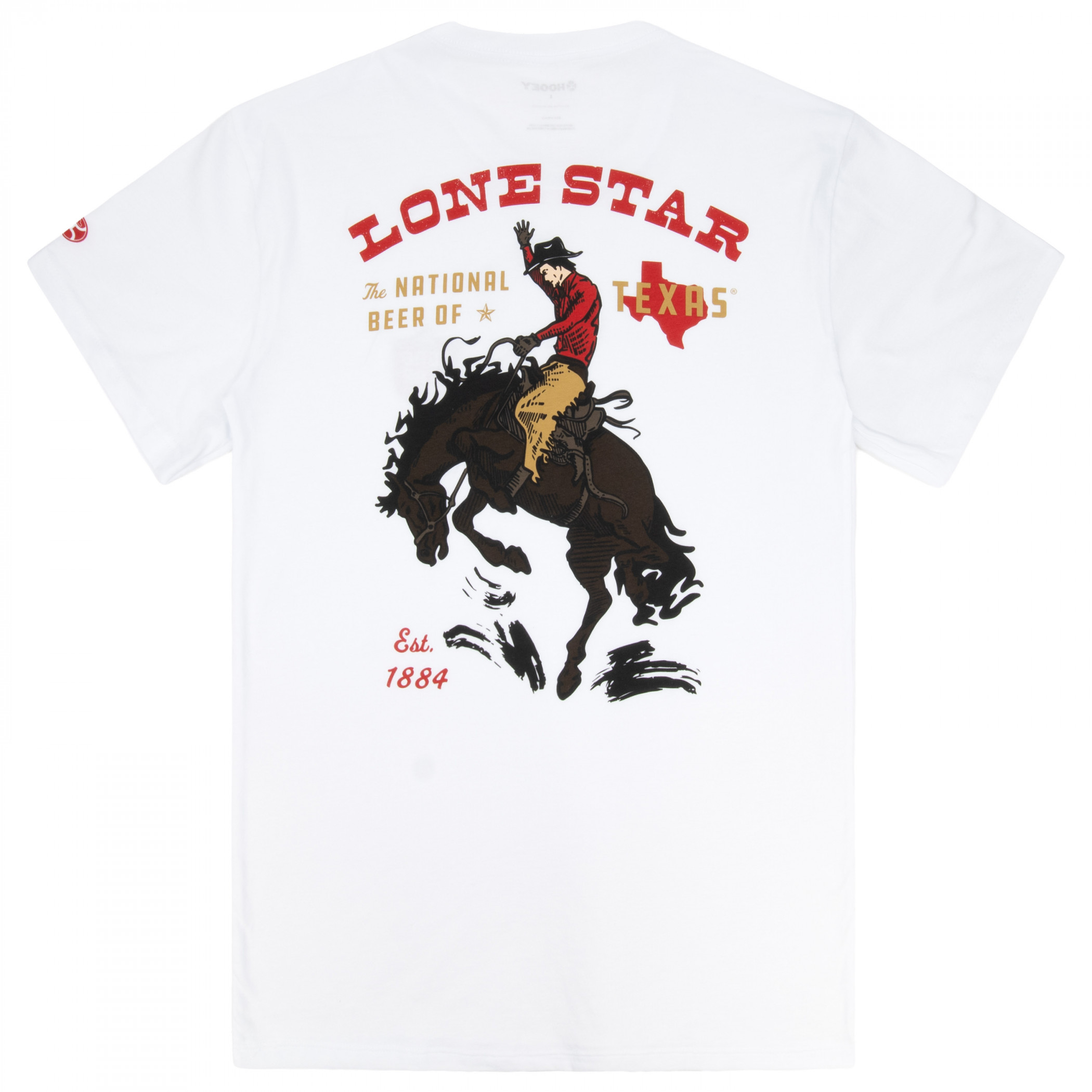 Lone Star Beer Horse and Cowboy Front & Back Print T-Shirt