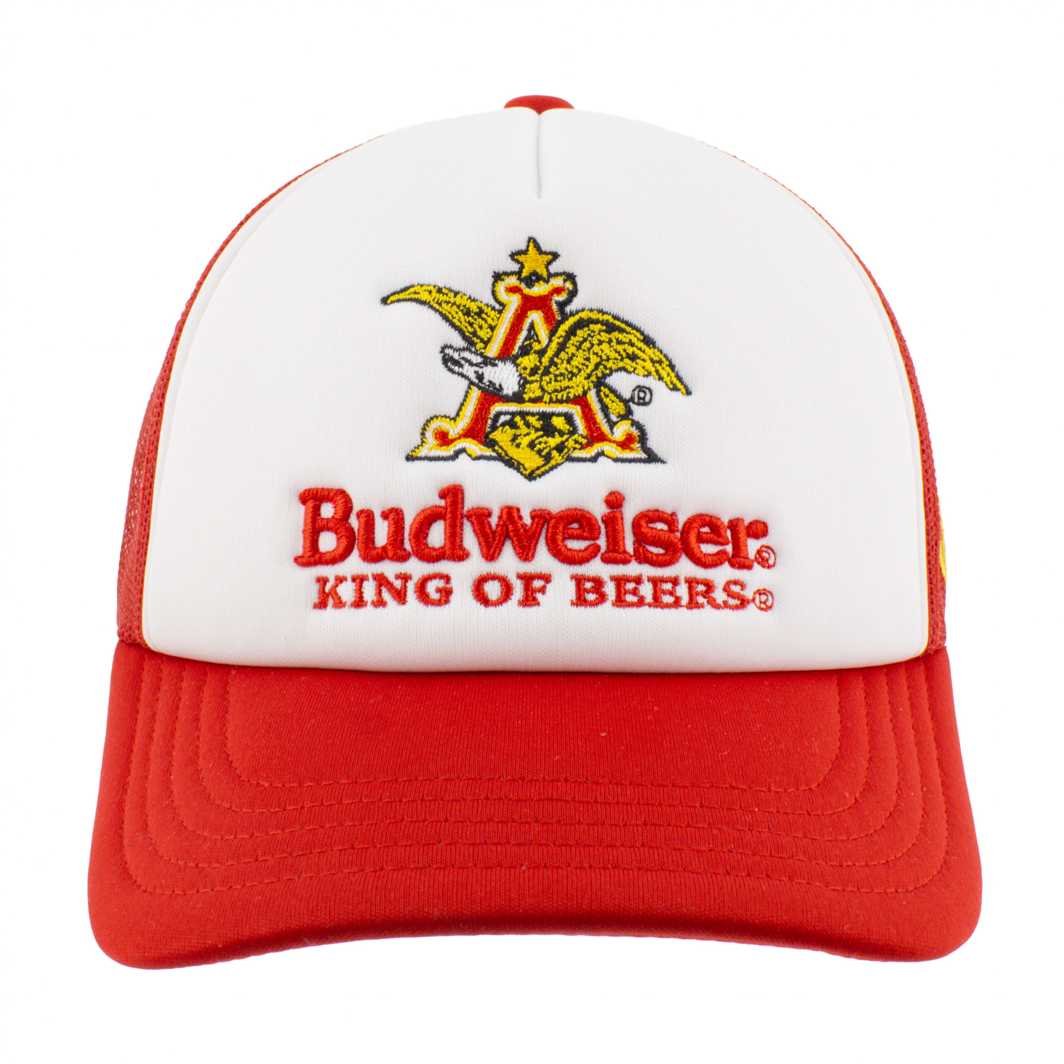 Budweiser King of Beers Retro Red Mesh Trucker Hat