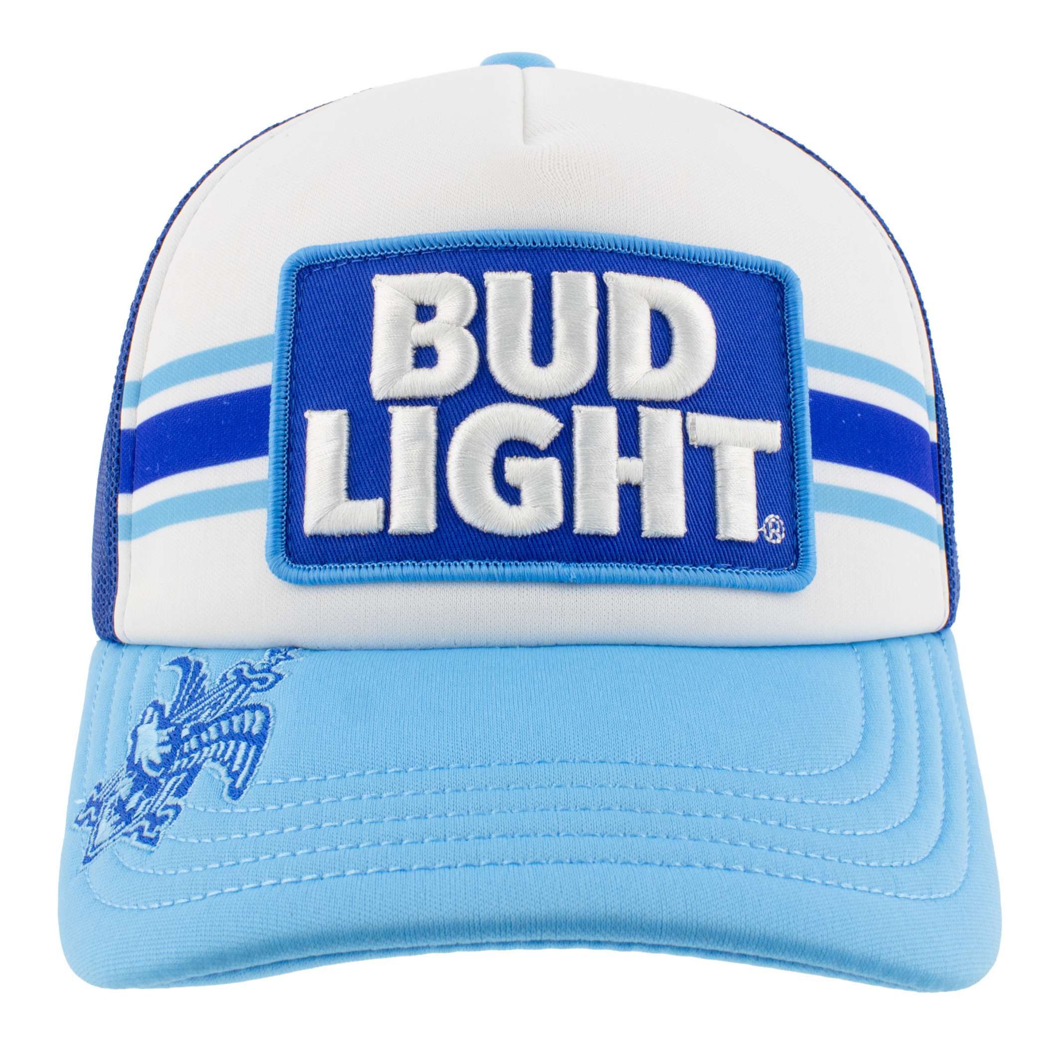 Bud Light Patches Blue Mesh Trucker Hat