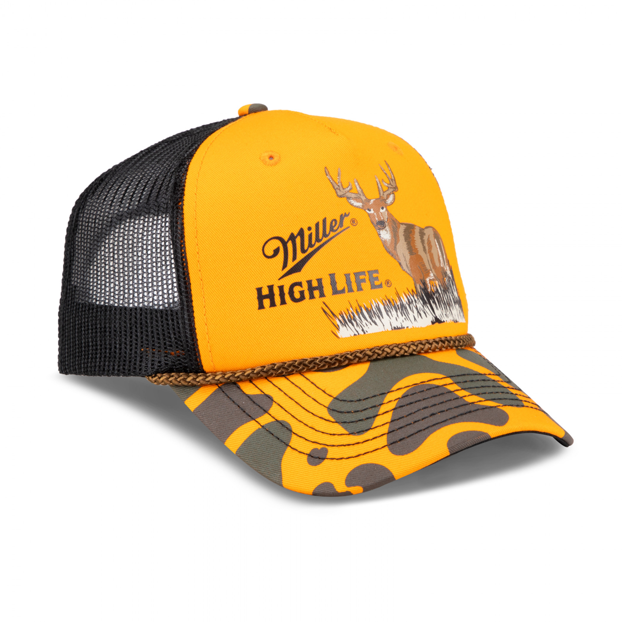 Miller High Life Deer with Camo Print Snapback Hat