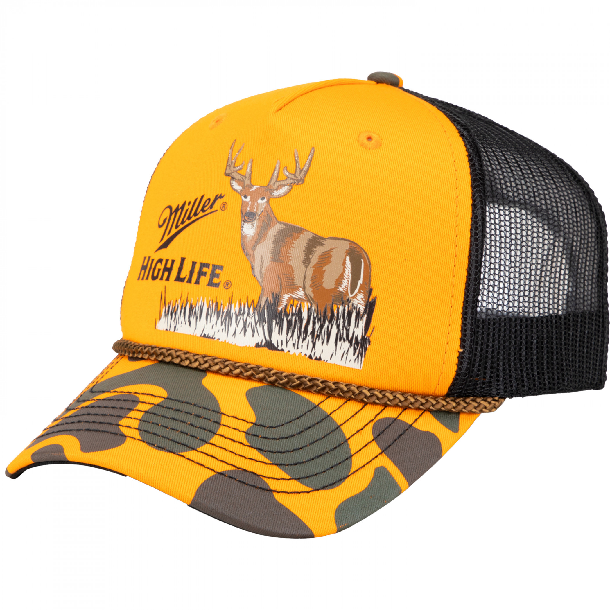 Miller High Life Deer with Camo Print Snapback Hat