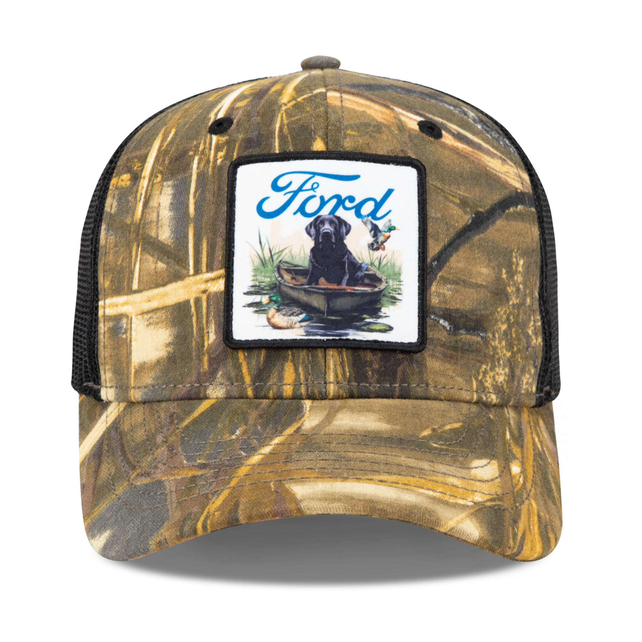 Ford Realtree Advantage Max with Dog in a Canoe Camo Snapback Hat