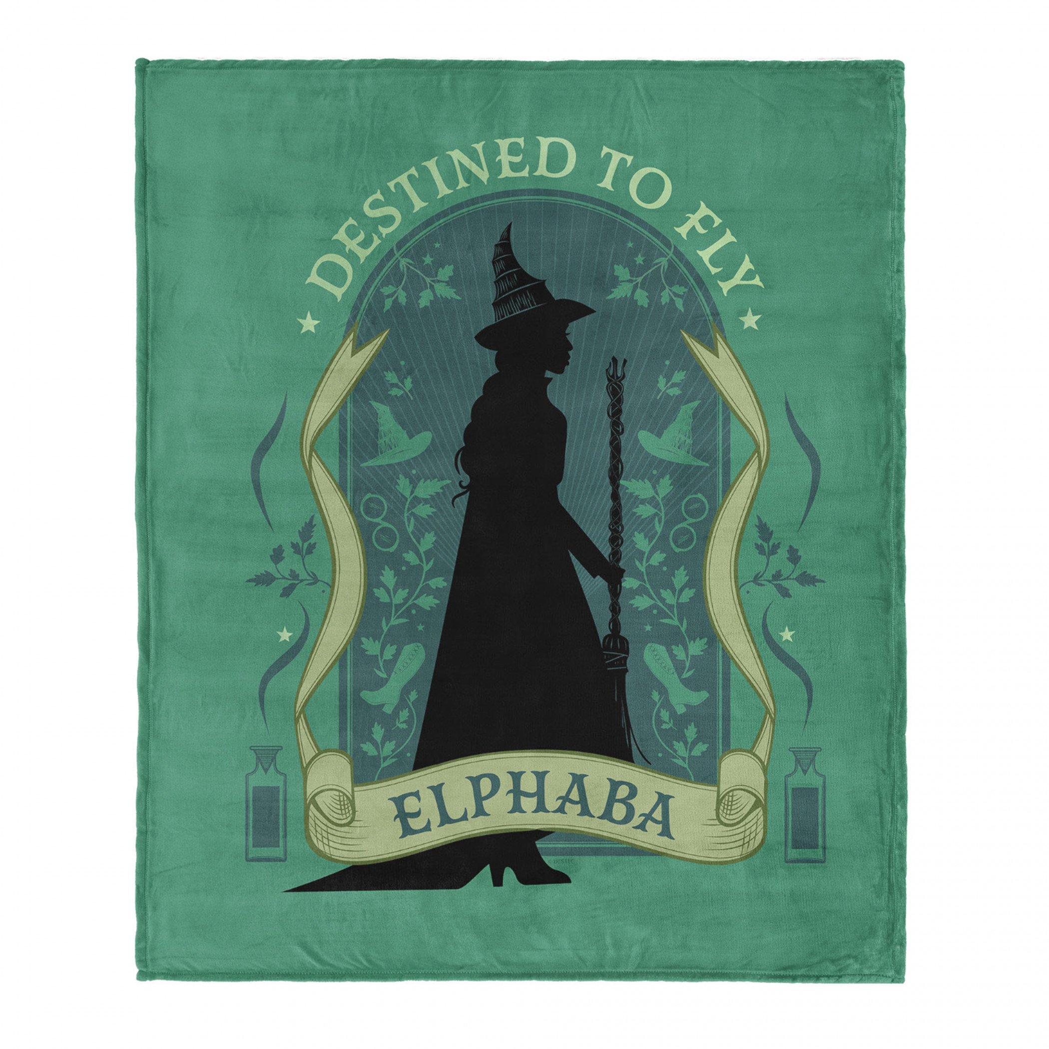Wicked Elphaba Destined to Fly Silk Touch Throw Blanket 50' x 60', Green