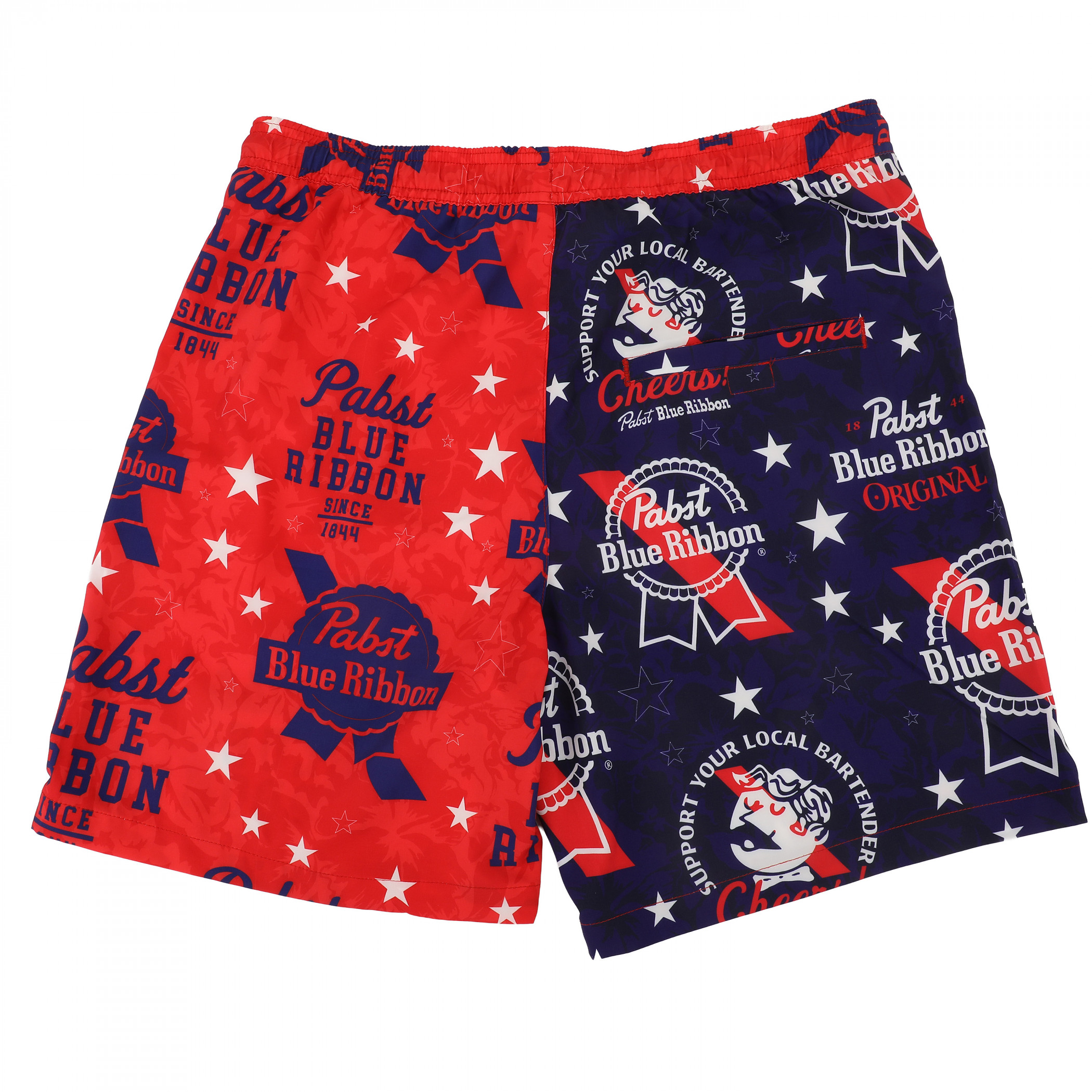 Pabst Blue Ribbon PBR Patriotic Swimming Board Shorts