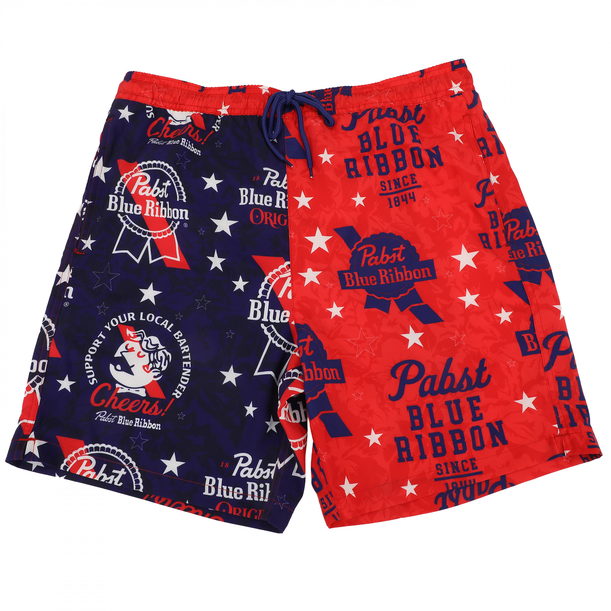 Pabst Blue Ribbon PBR Patriotic Swimming Board Shorts