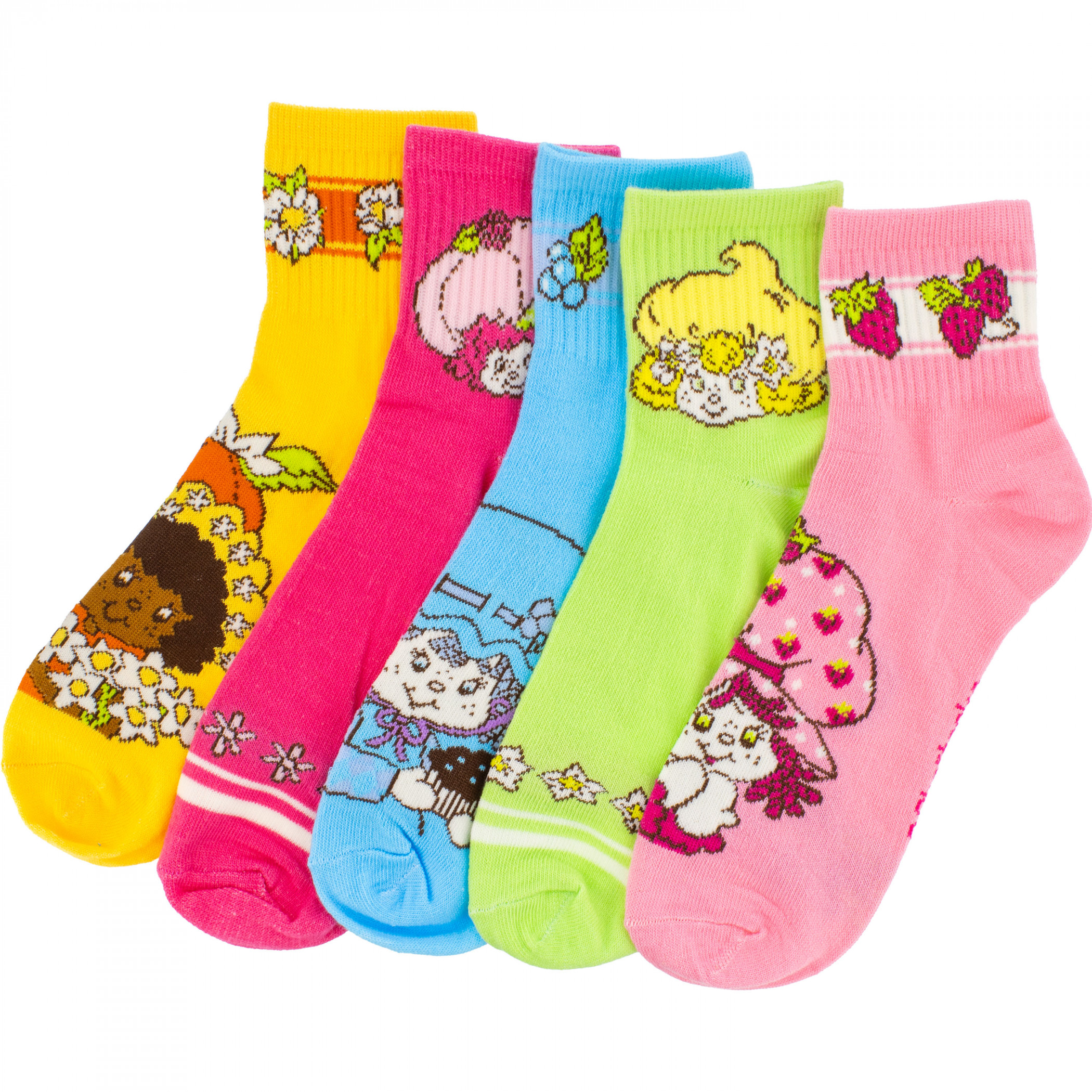 Strawberry Shortcake Assorted Pink Quarter Socks  5-pack, Multi-Color