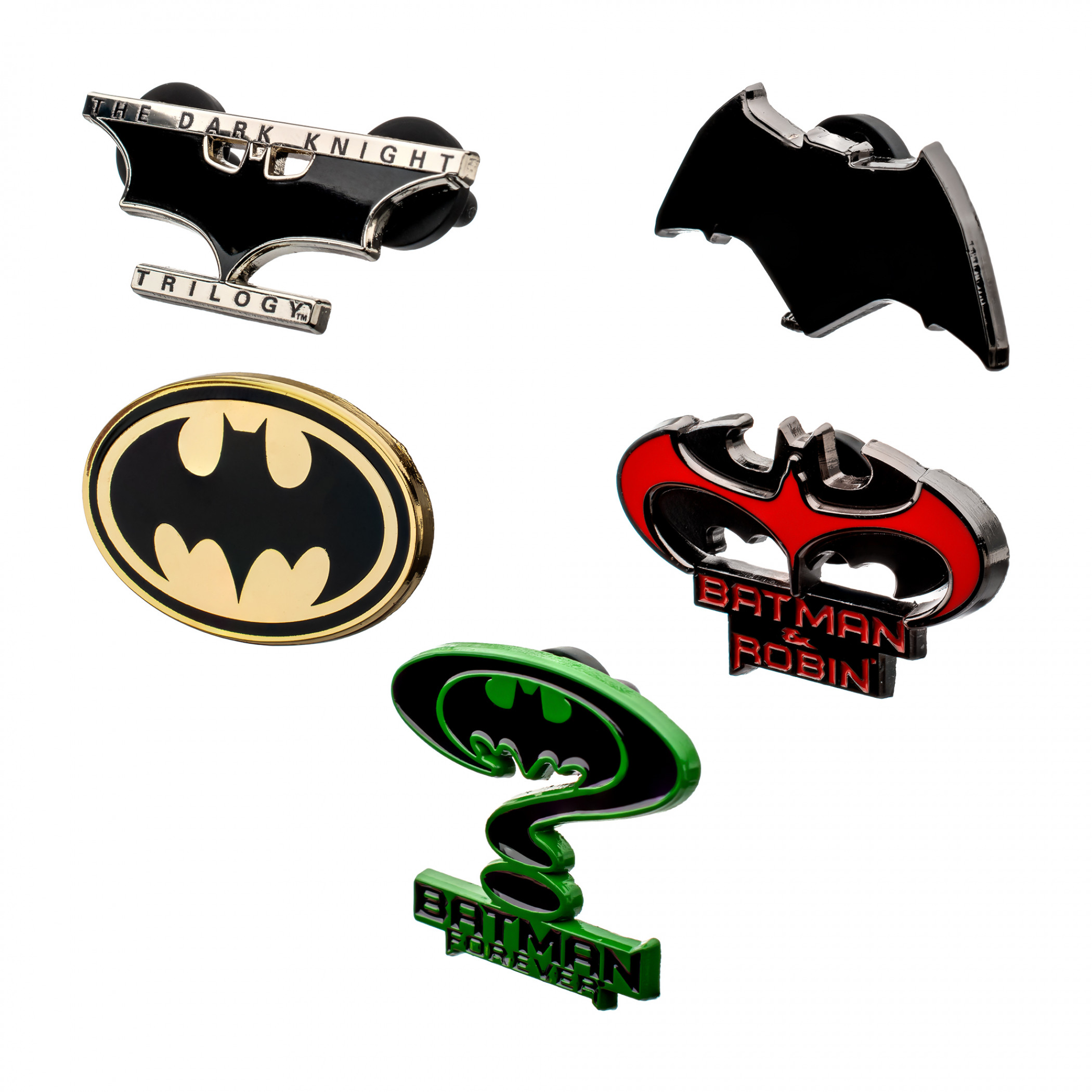 Batman Movie Logo 6-Pack Pin Set, Multi-Color