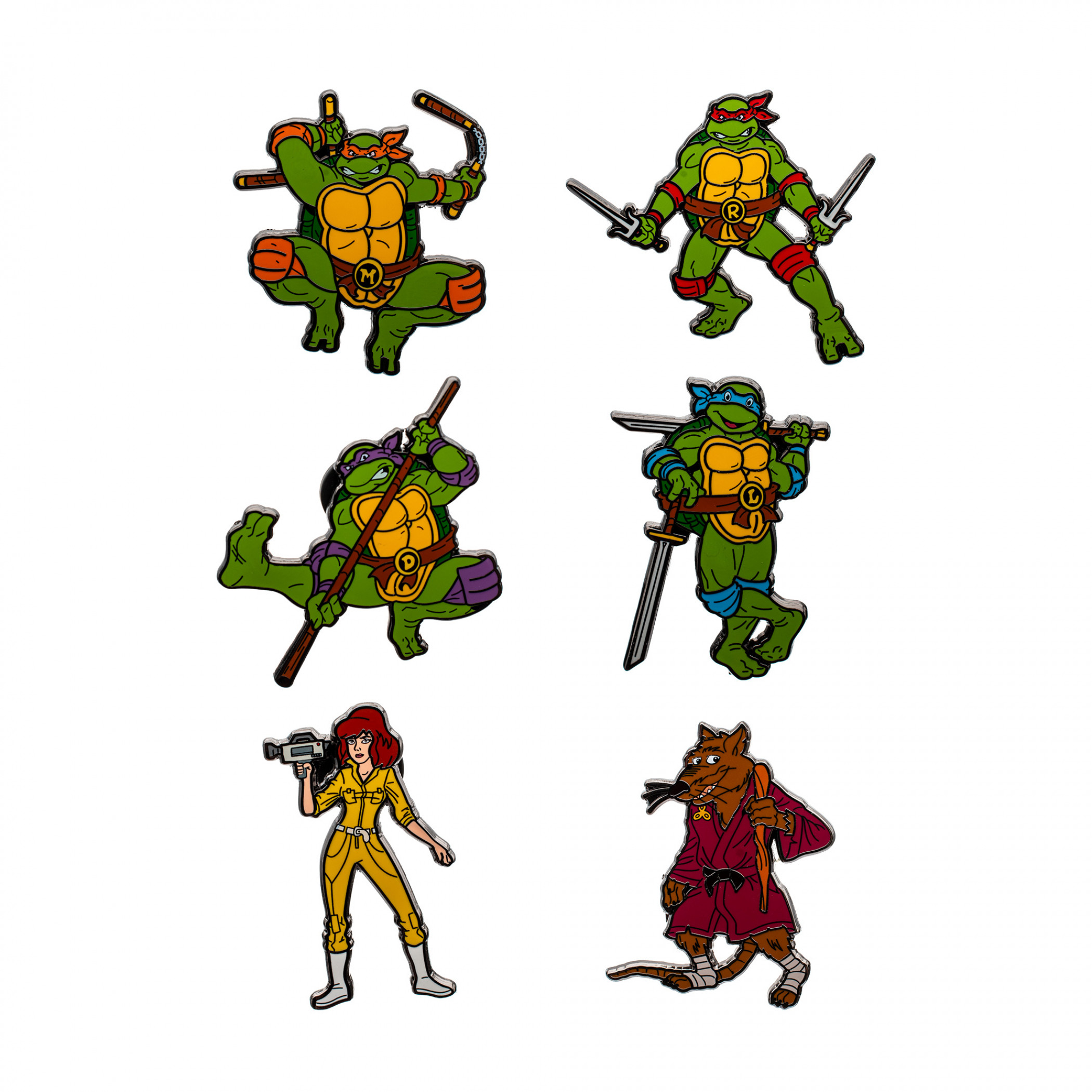 Teenage Mutant Ninja Turtles Enamel Pins 6-Pack, Multi-Color