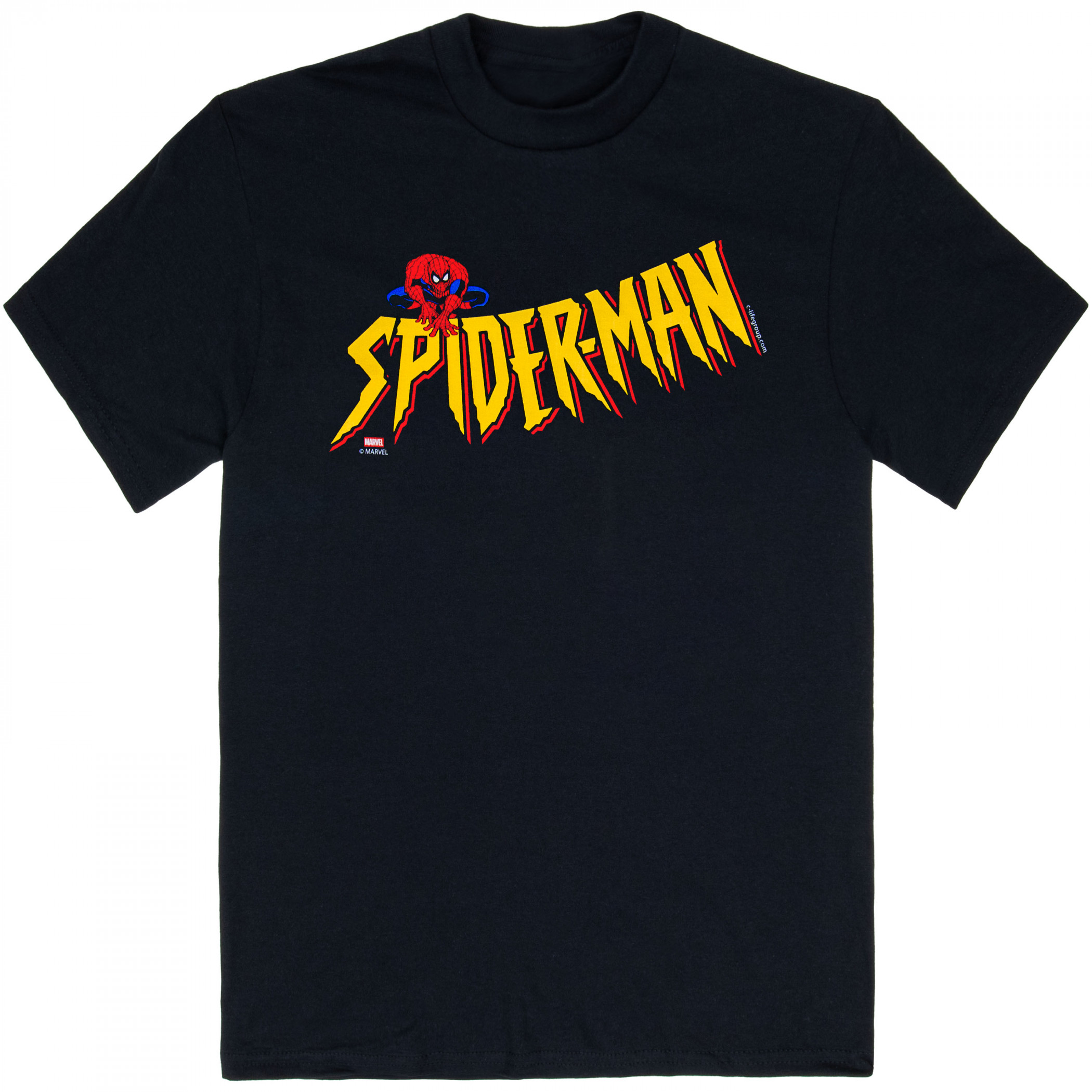 Spider-Man Animated Series Title Logo  T-Shirt, Black