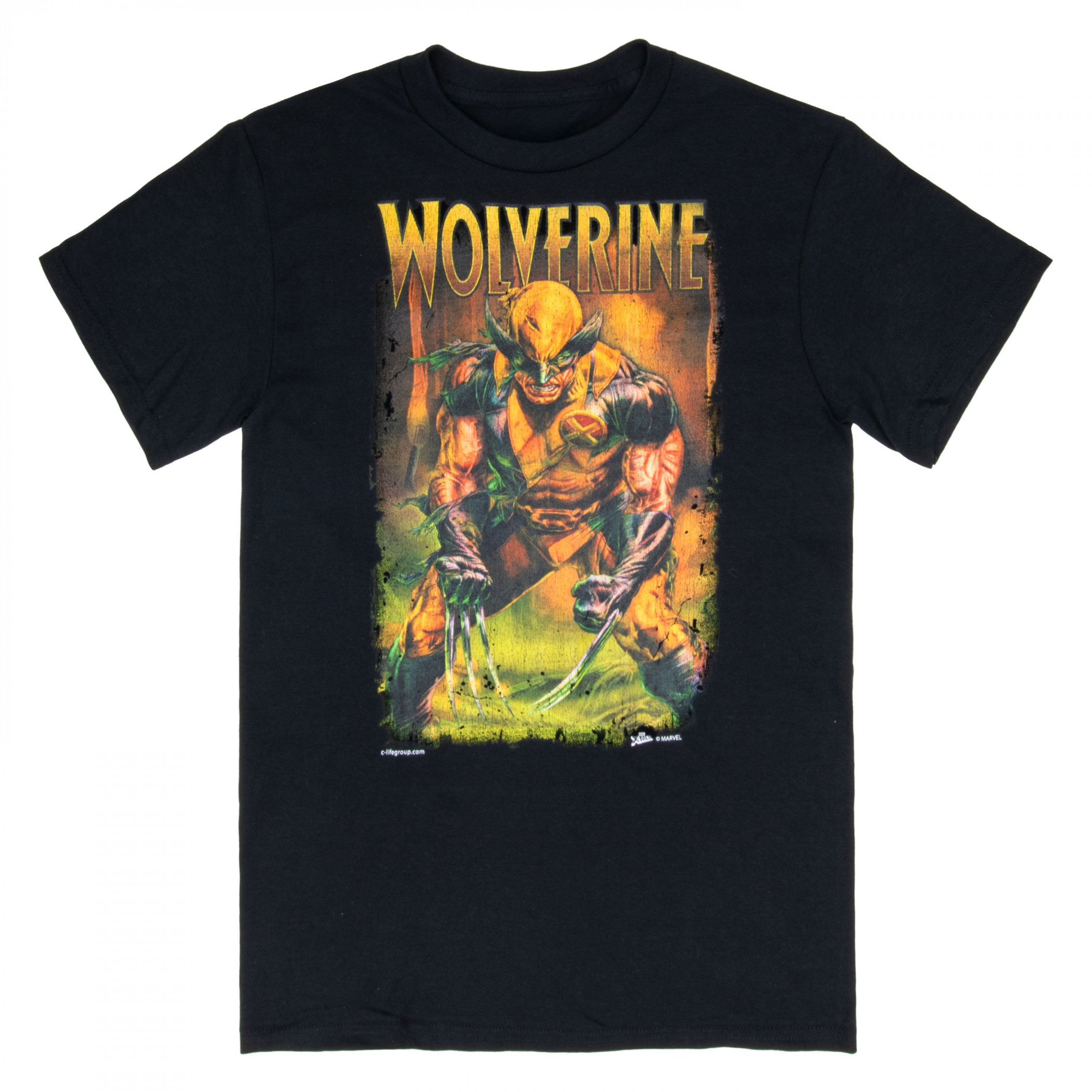 X-Men Wolverine Battle Stance Black T-Shirt, Black