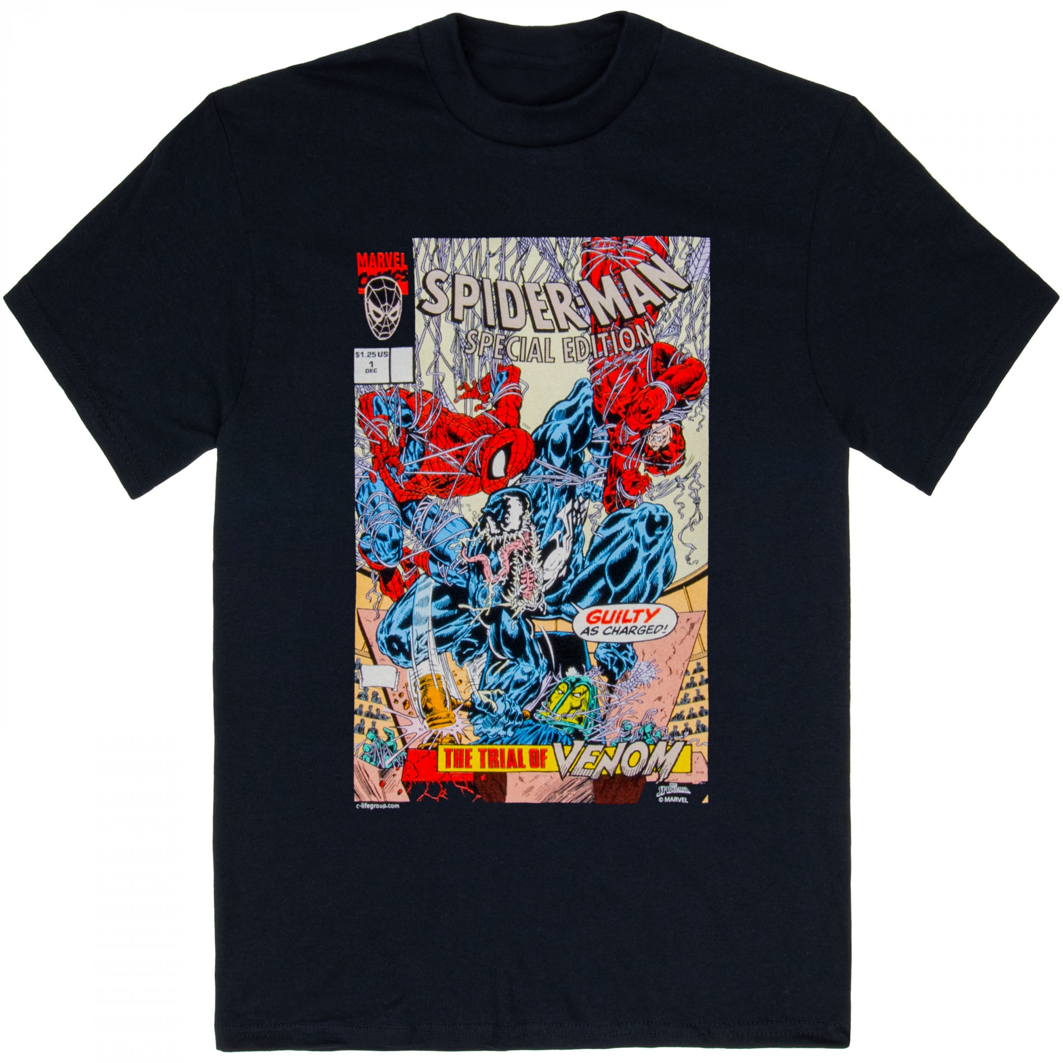 Spider-Man The Trial of Venom Comic Cover T-Shirt, Black