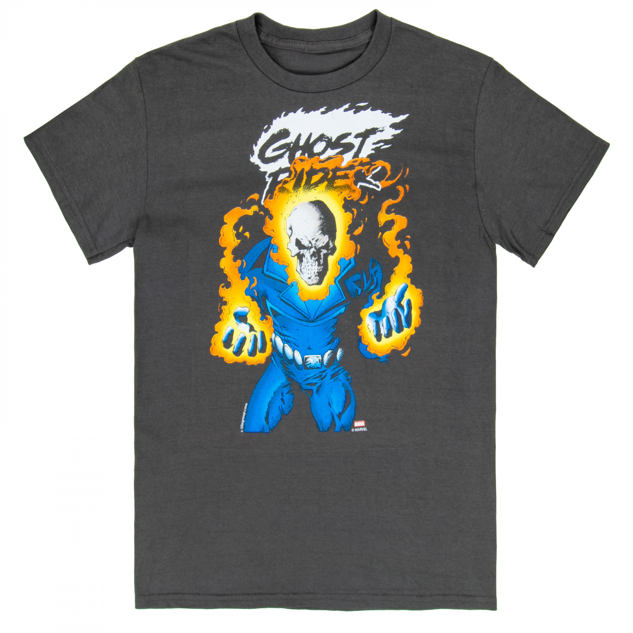 Ghost Rider Flames T-Shirt, Grey