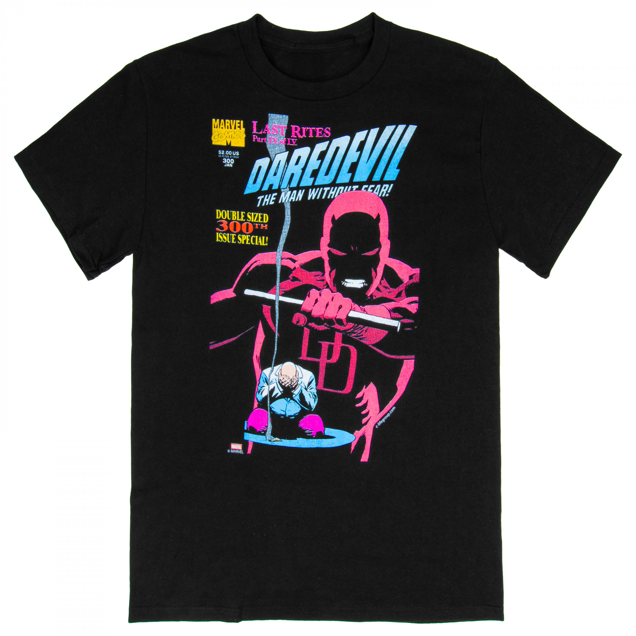 Daredevil #300 Last Rites Comic Cover T-Shirt, Black