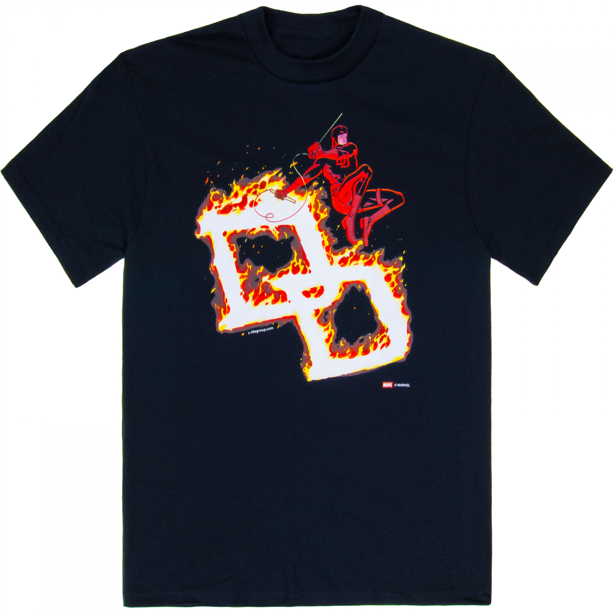 Daredevil Flaming Logo T-Shirt, Black