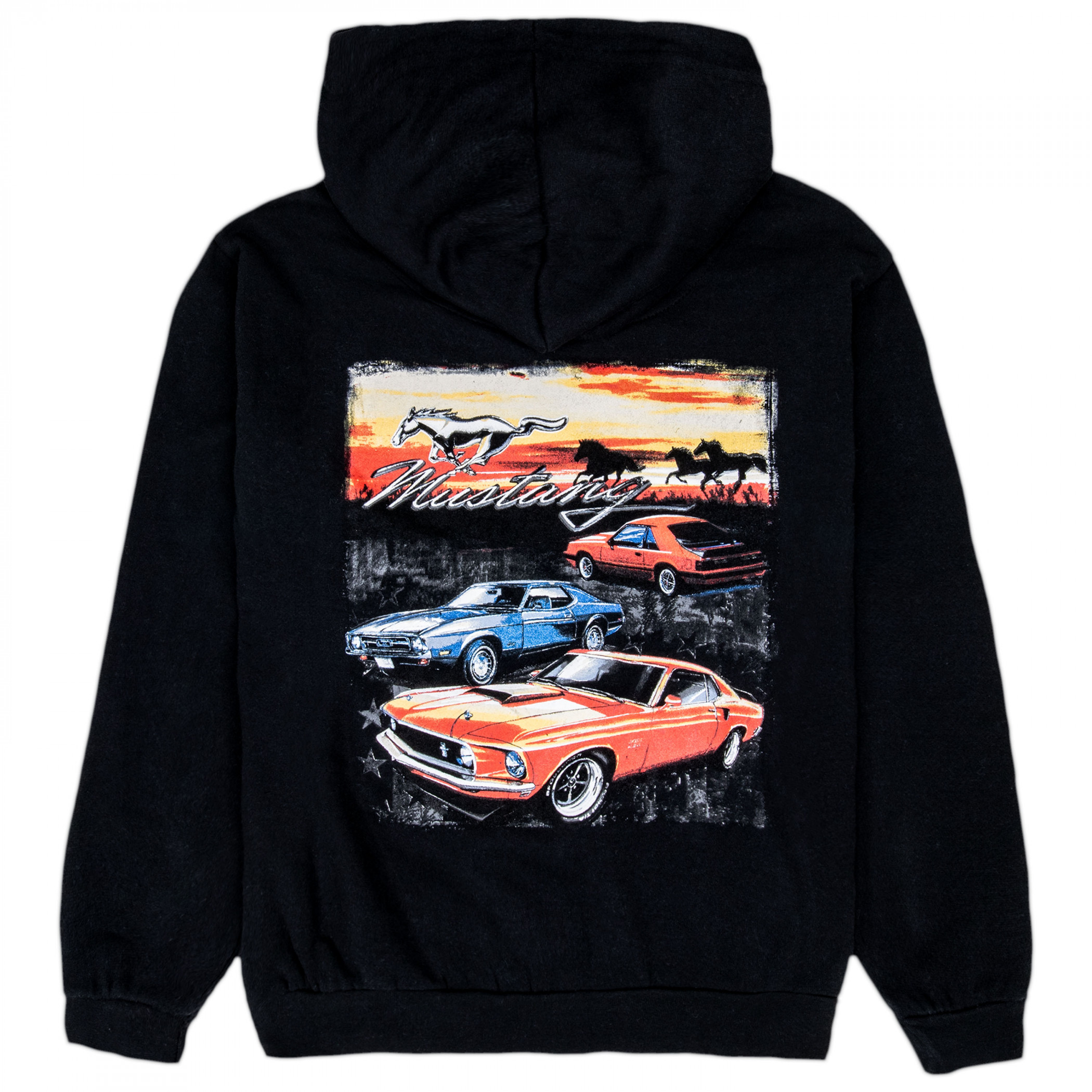 Ford Mustang Models Front and Back Print Pull-Over Hoodie