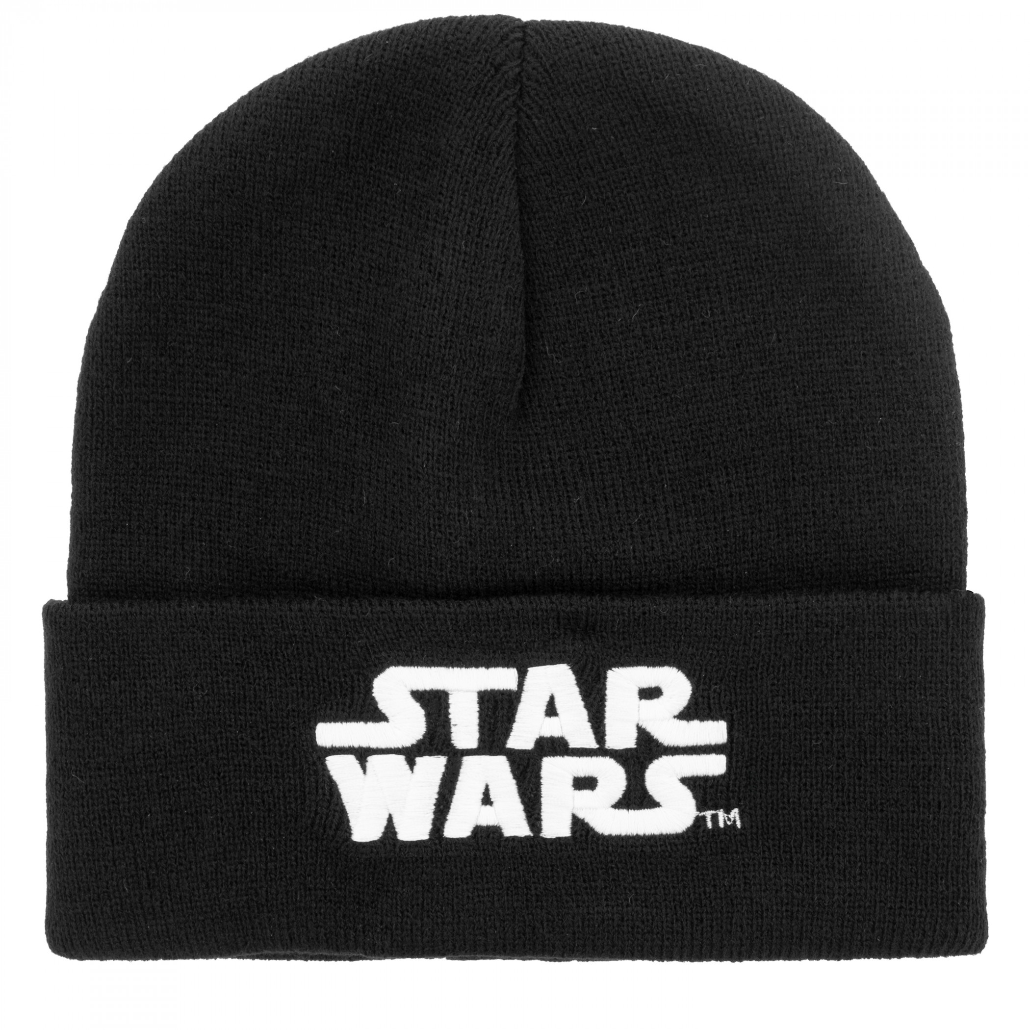 Star Wars Embroidery Speckled Acrylic Knit Cuffed Beanie, Black