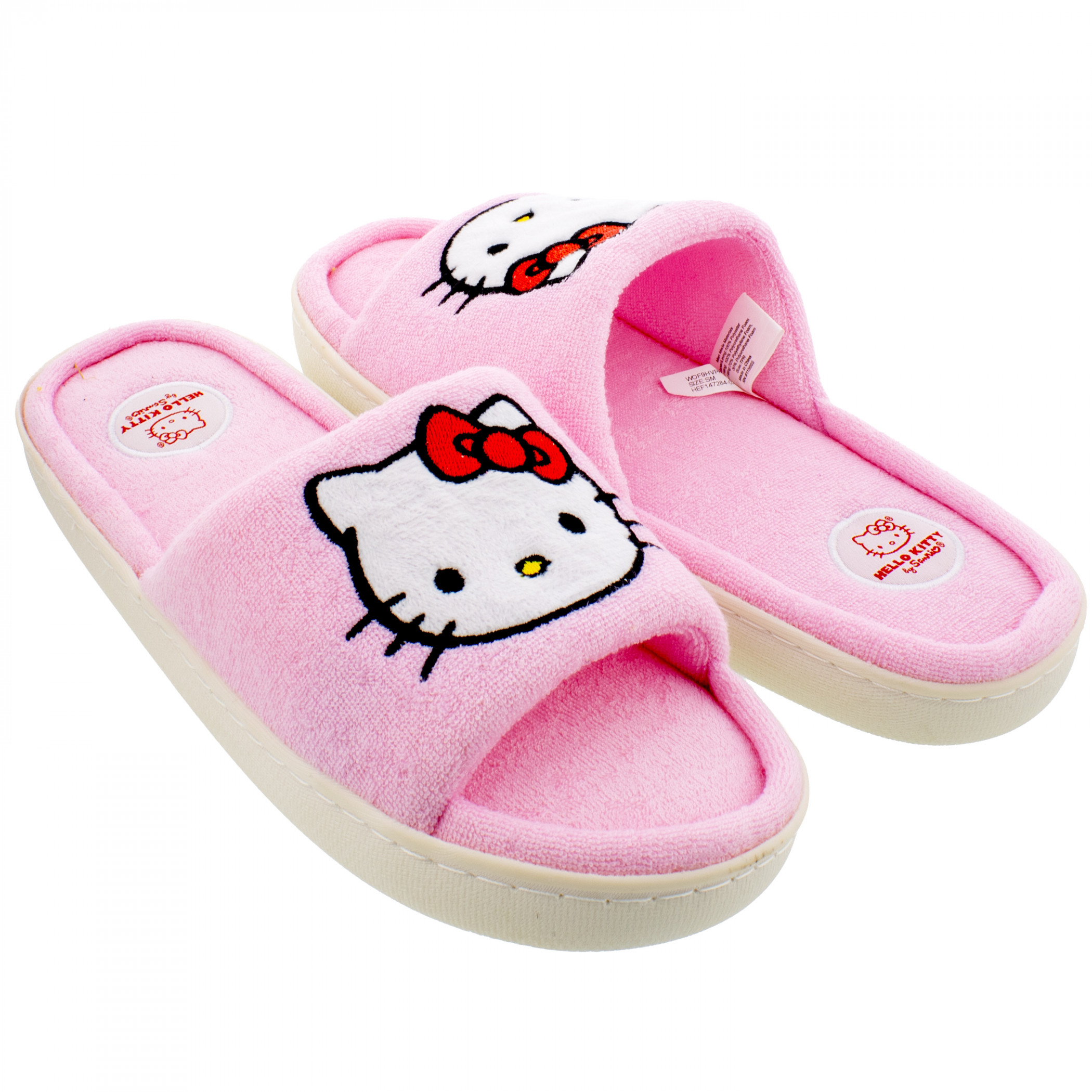 Hello Kitty Pink Terry Cloth Women's Slippers, Pink