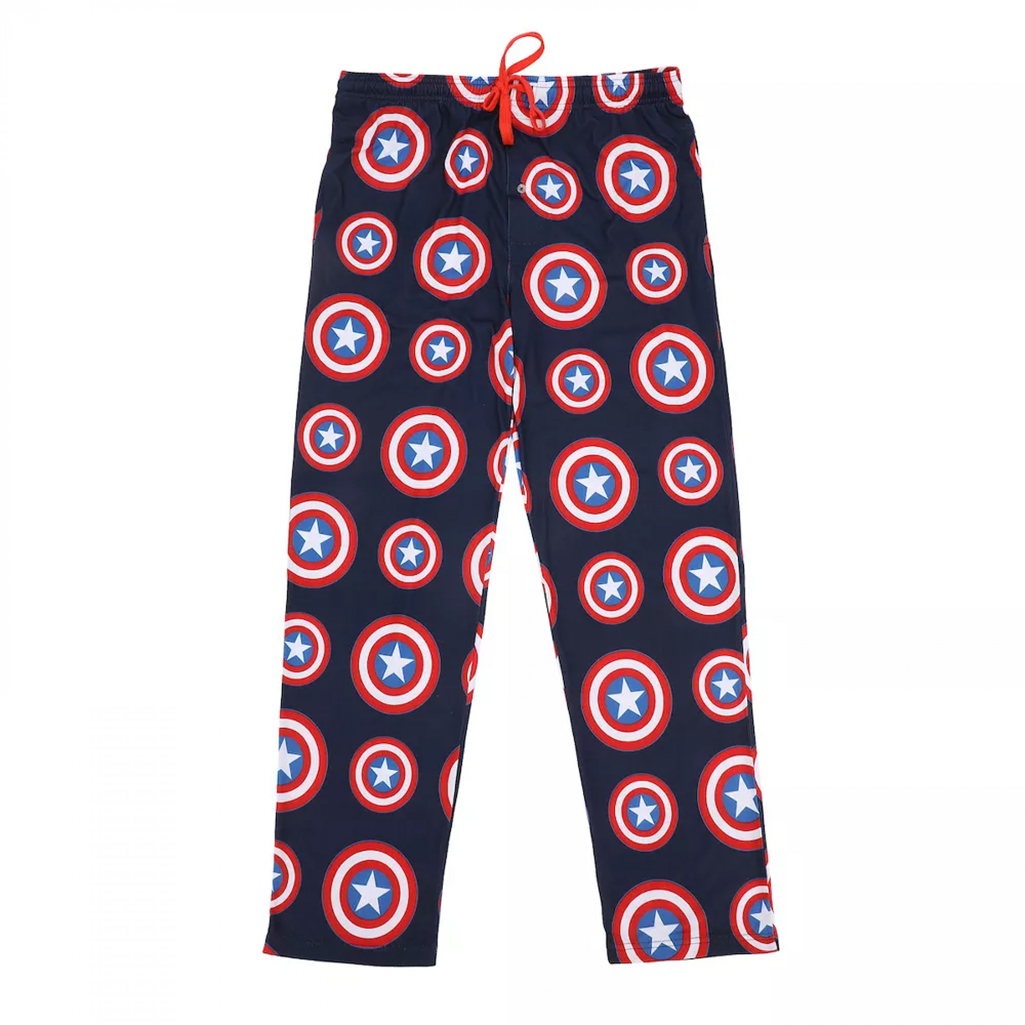 Captain America Repeating Shield Pattern Sleep Pants, Multi-Color