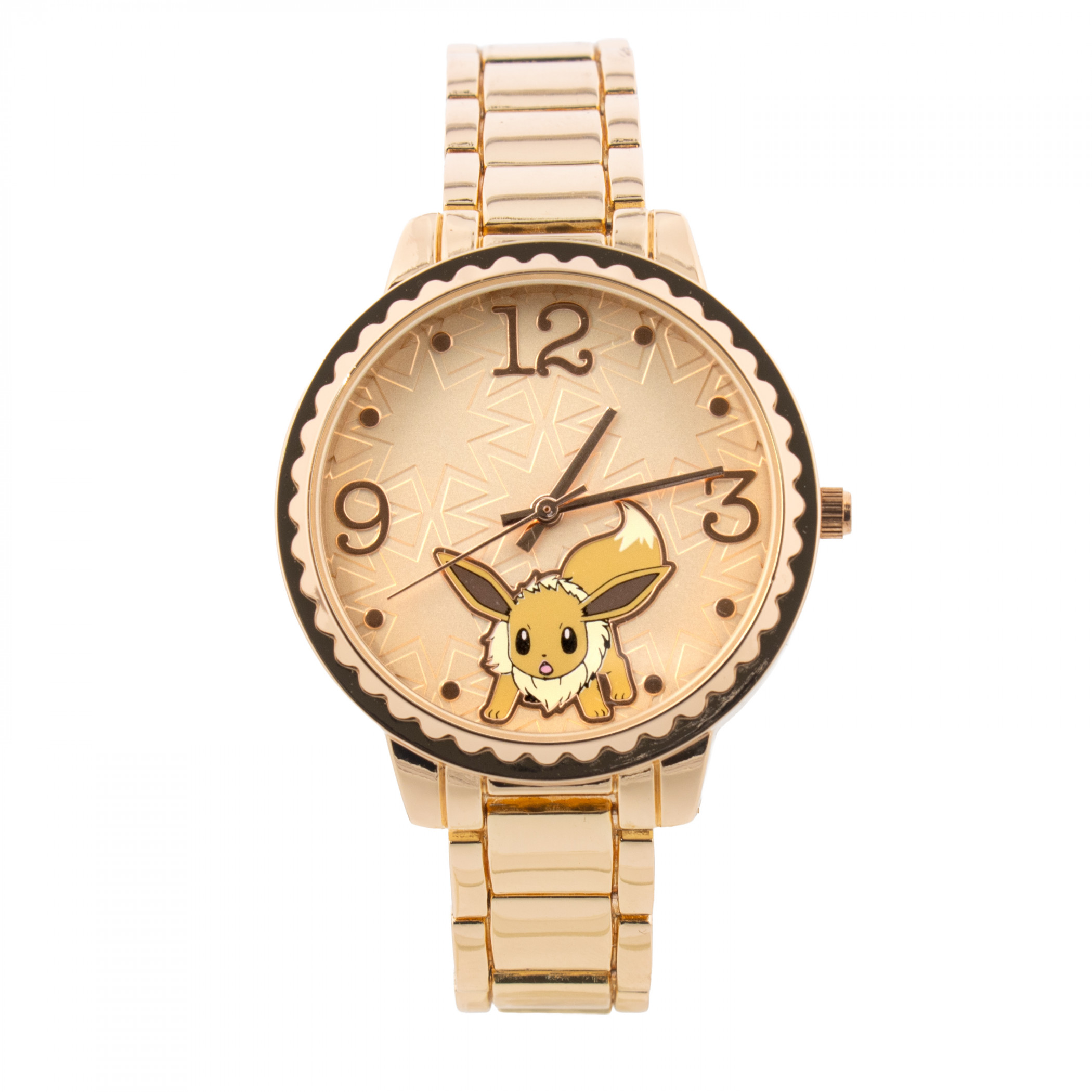 Pokemon Eevee Rose Gold Etched Metal Analog Watch, Gold