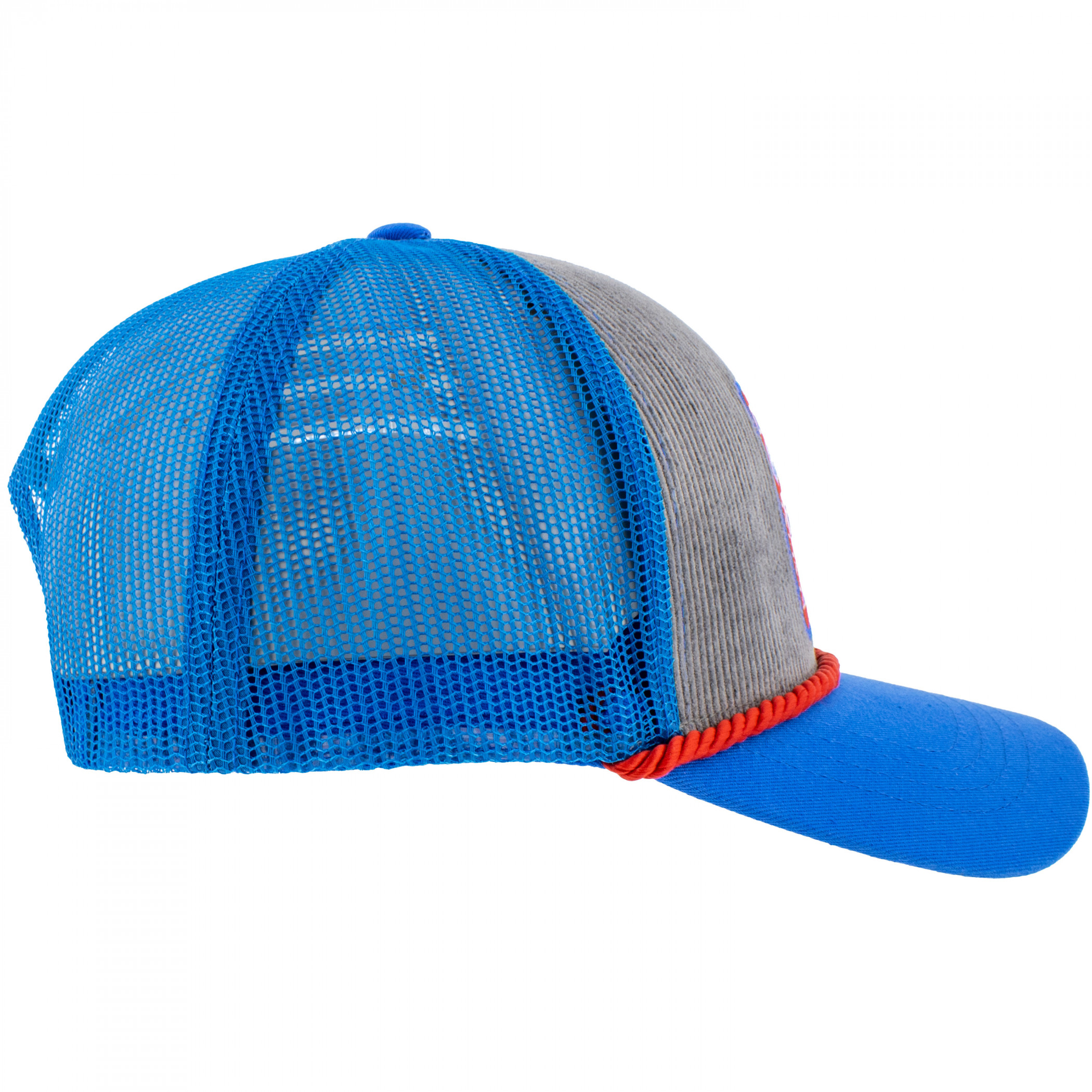 Budweiser Logo Patch Blue Bill Trucker Hat with Rope