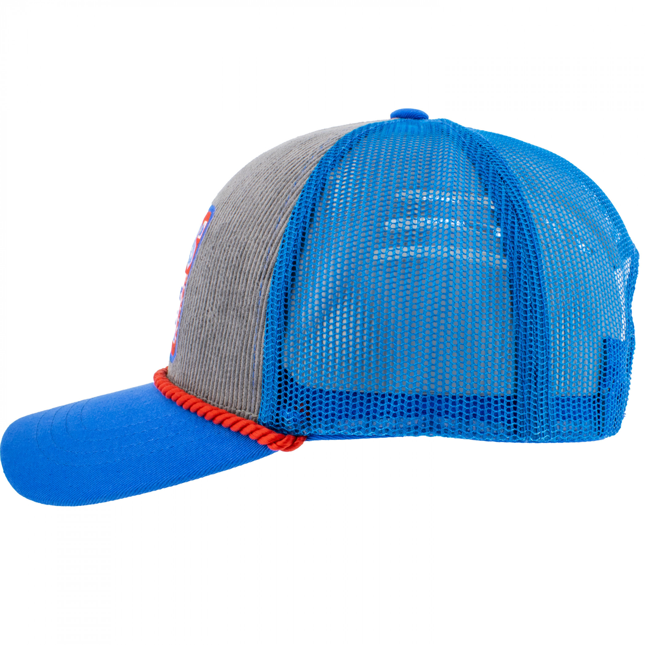 Budweiser Logo Patch Blue Bill Trucker Hat with Rope