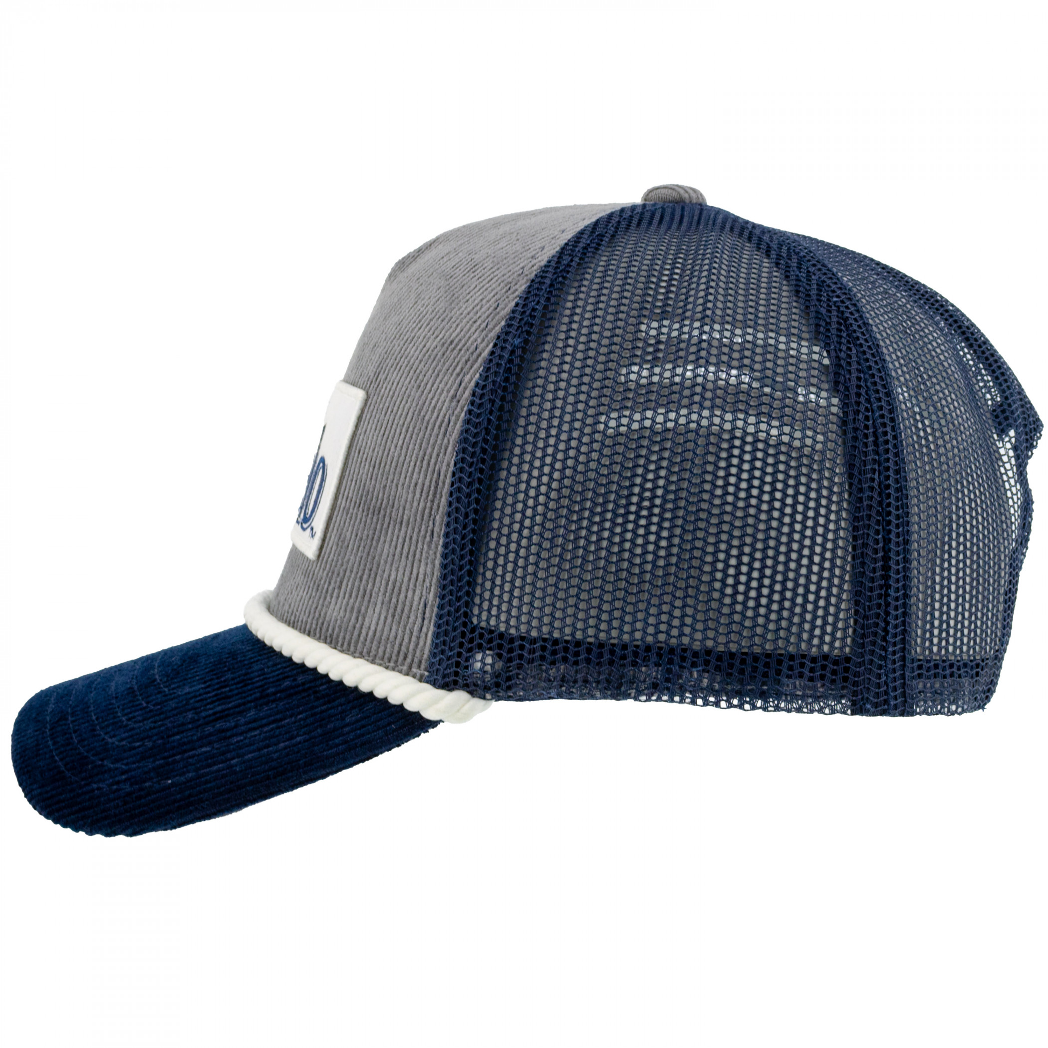 Modelo Logo Blue & Grey Corduroy Trucker Hat