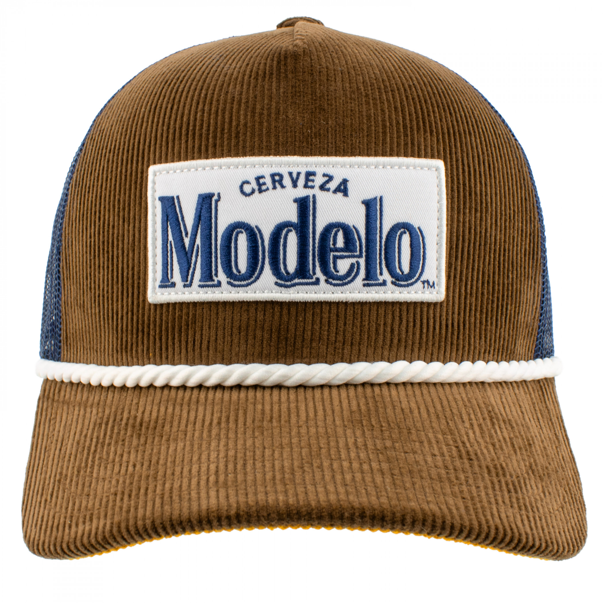 Modelo Logo Tan Corduroy Trucker Hat