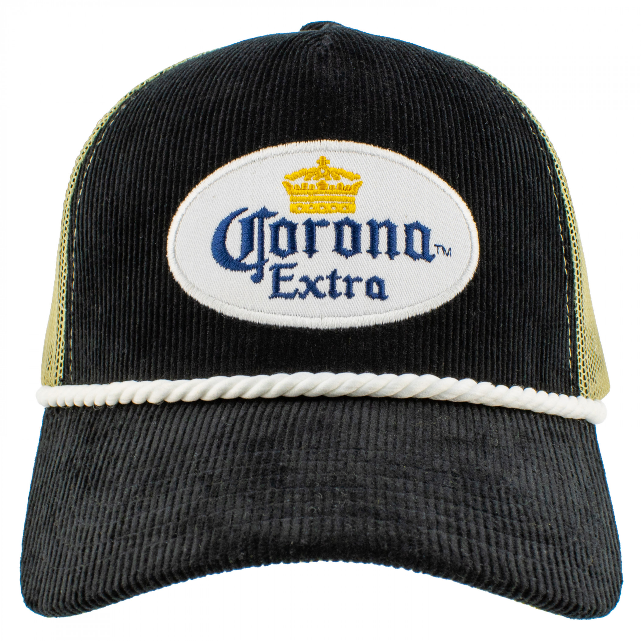 Corona Extra Black Corduroy Snapback Trucker Hat