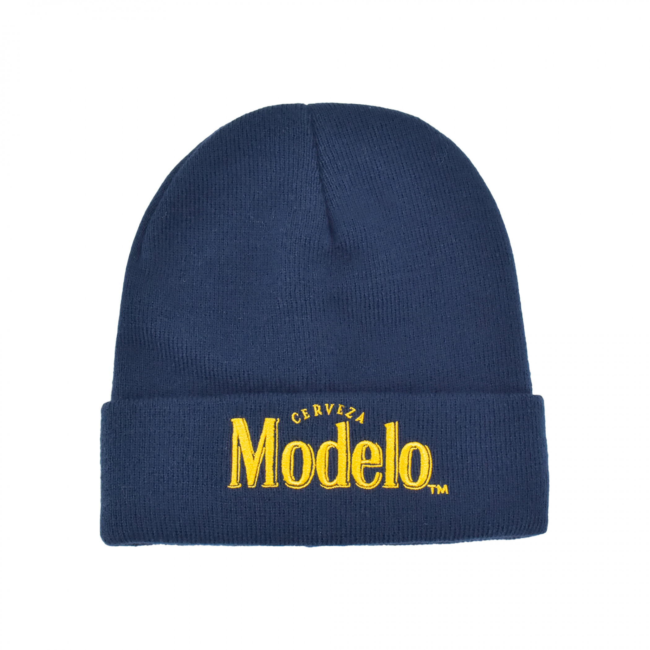 Modelo Cerveza Navy Blue Knit Cuffed Beanie