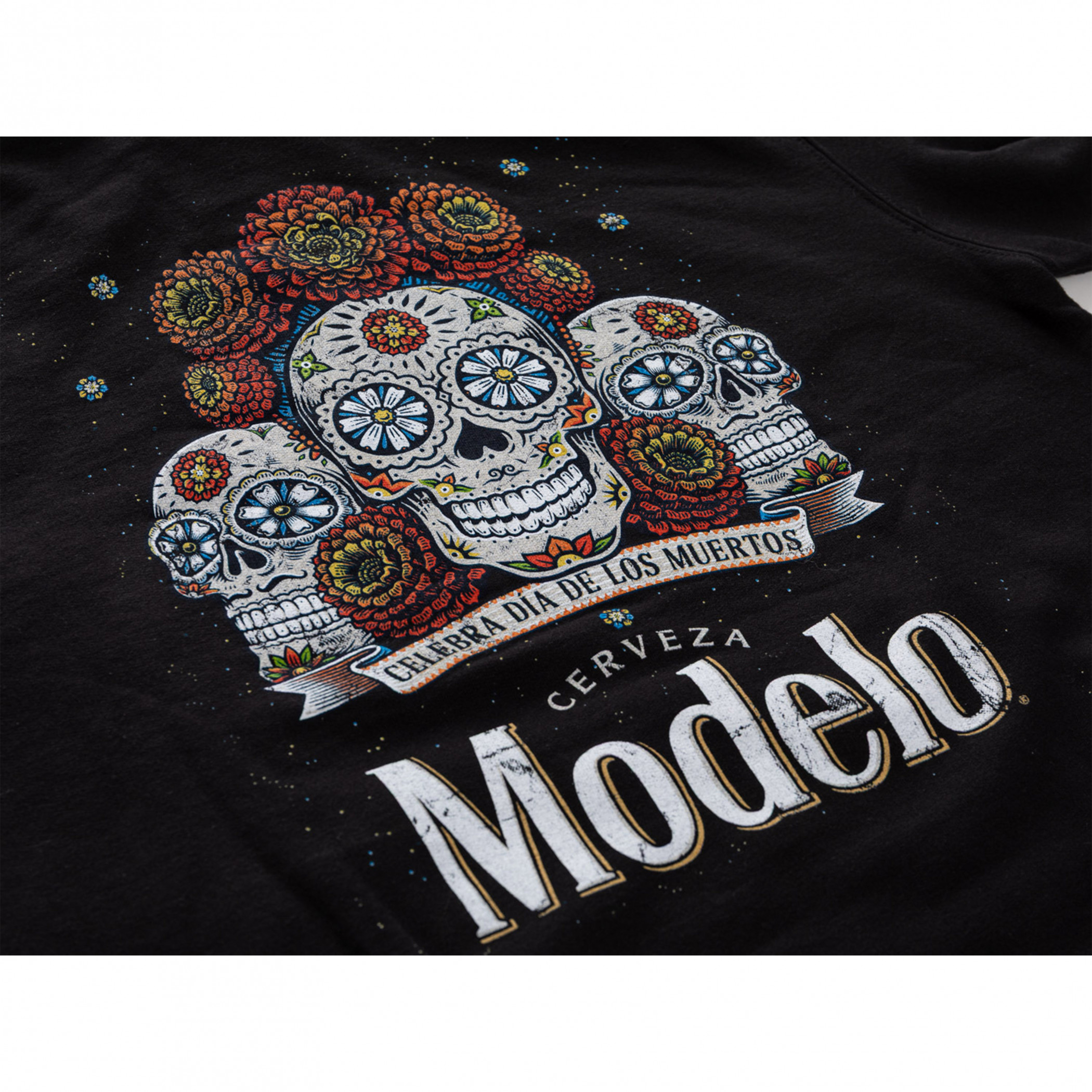 Modelo Celebra Dia De Los Muertos Front and Back Print Pullover Hoodie