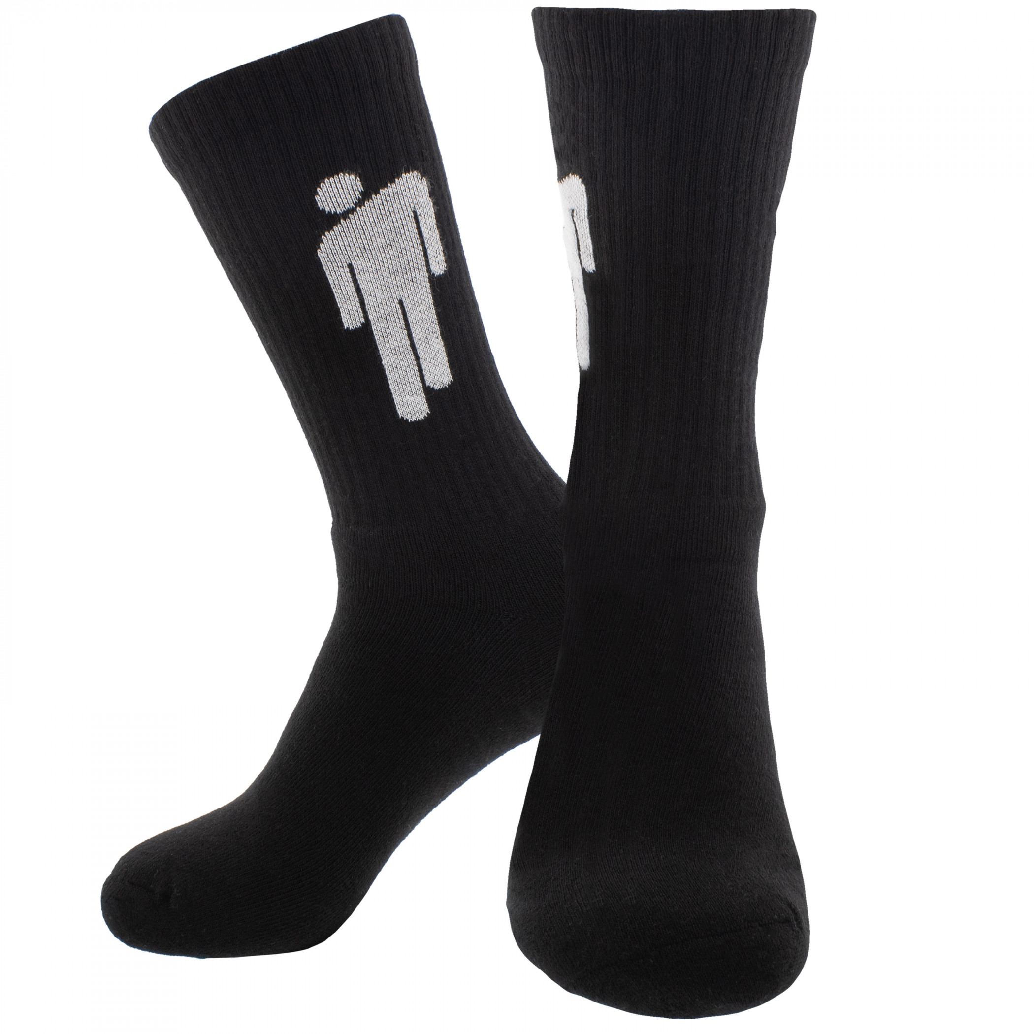 Billie Eilish White Blohsh on Black Terry Socks