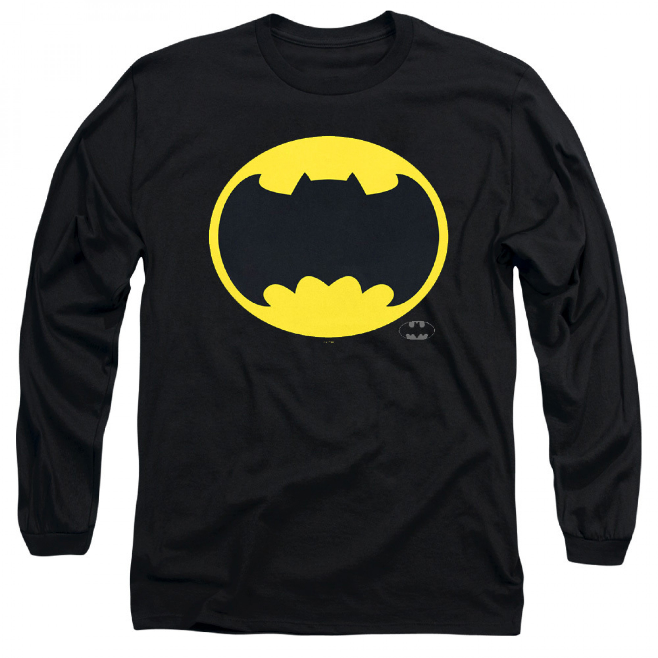 Batman Frank Miller Wide Bat Logo Adult Long-Sleeve T-Shirt, Black