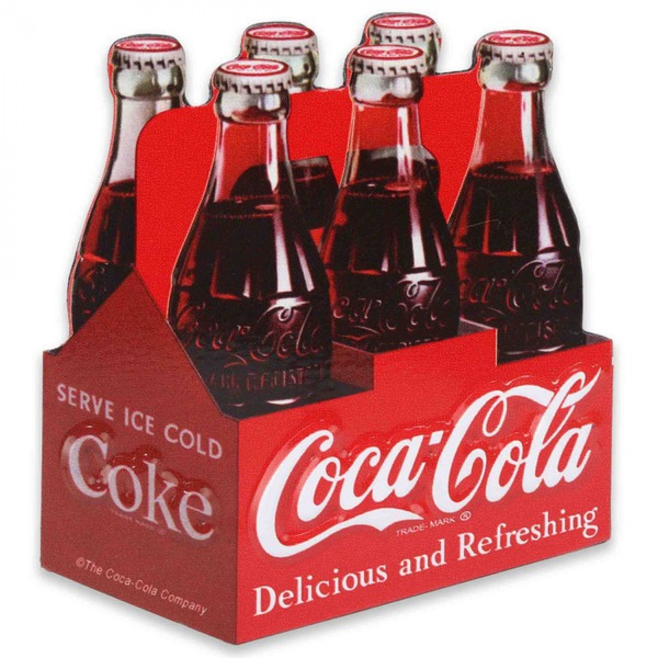 Coca-Cola Classic Six Pack Embossed Metal Magnet