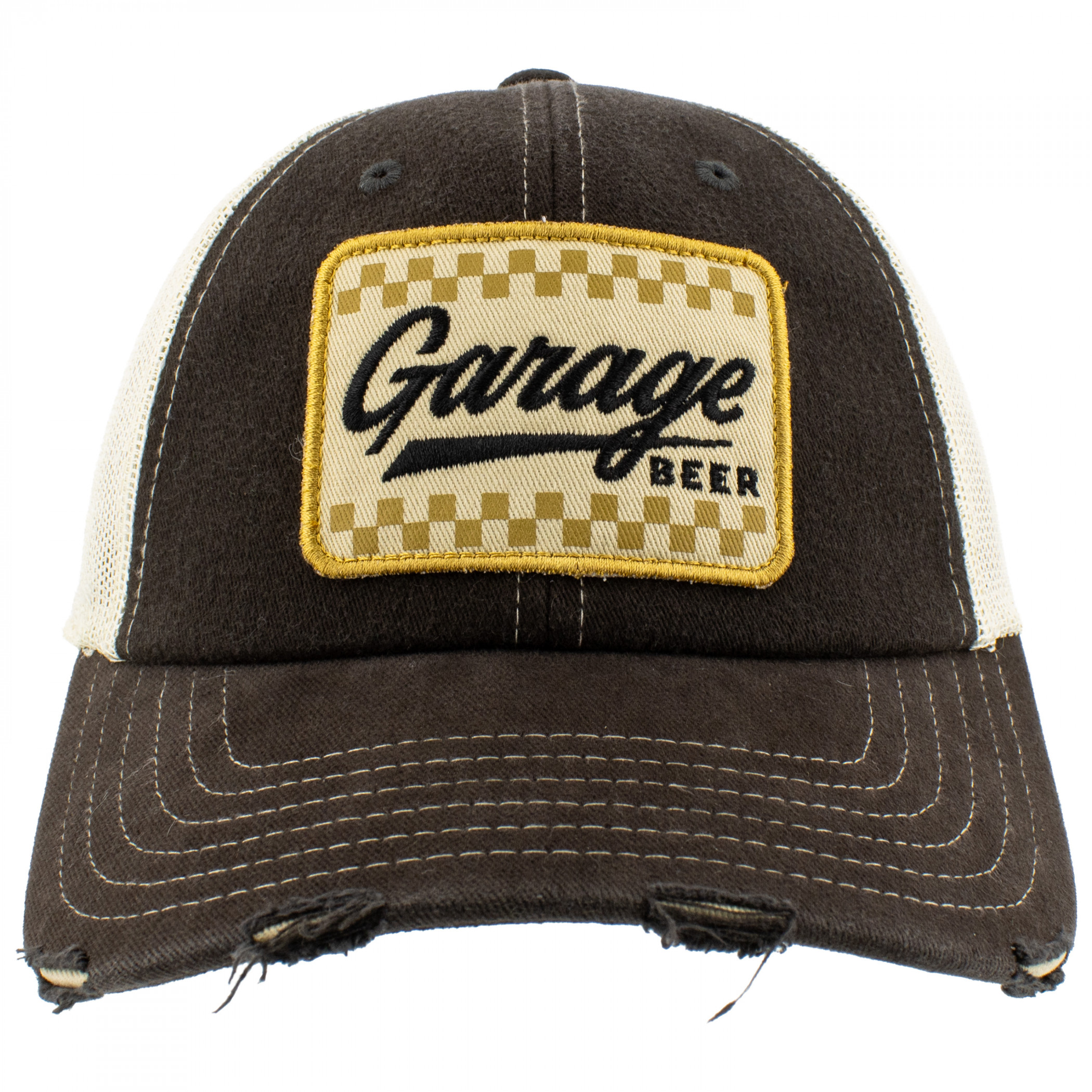 Garage Beer Distressed Orville Stone-Black Adjustable Hat