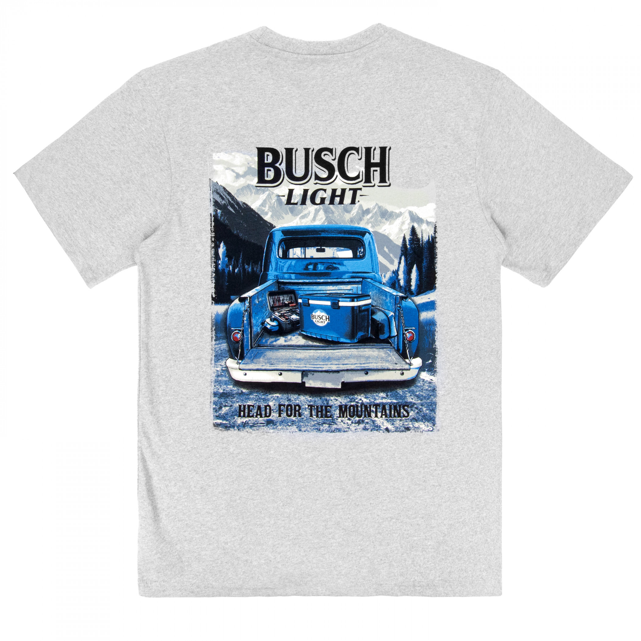 Busch Light Mountain Trucking Front and Back Print T-Shirt