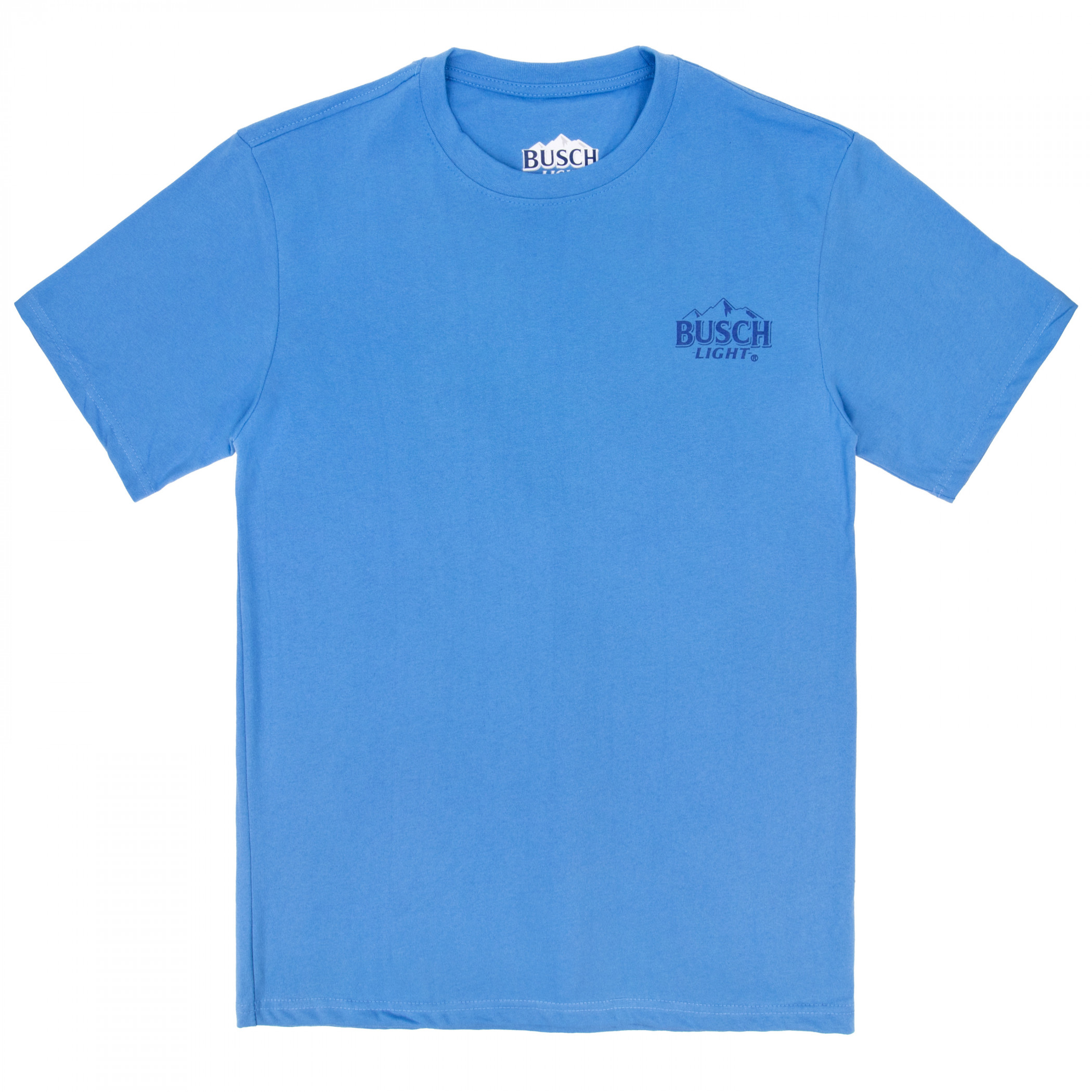 Busch Light Classic Distressed Logo Front and Back Print T-Shirt