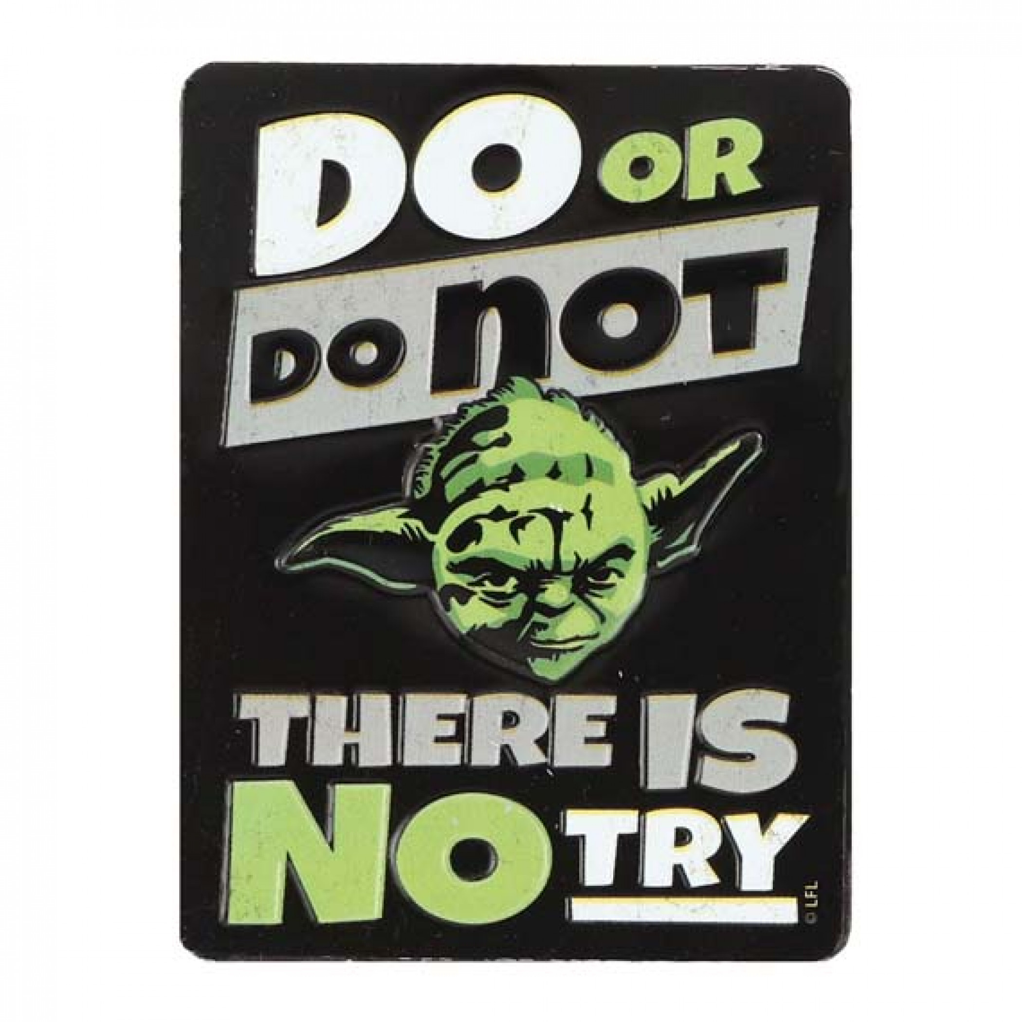 Star Wars Jedi Master Yoda Do or Do Not Embossed Tin Magnet, Black