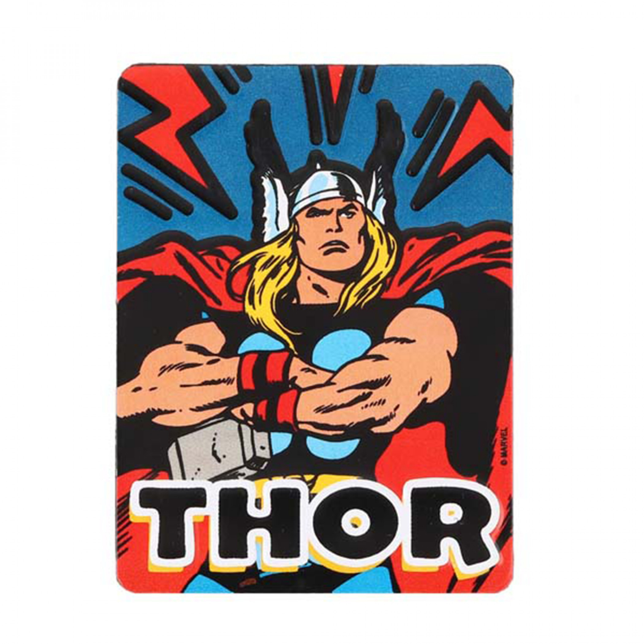 Marvel Comics Classic The Mighty Thor Character Embossed Tin Magnet, Multi-Color
